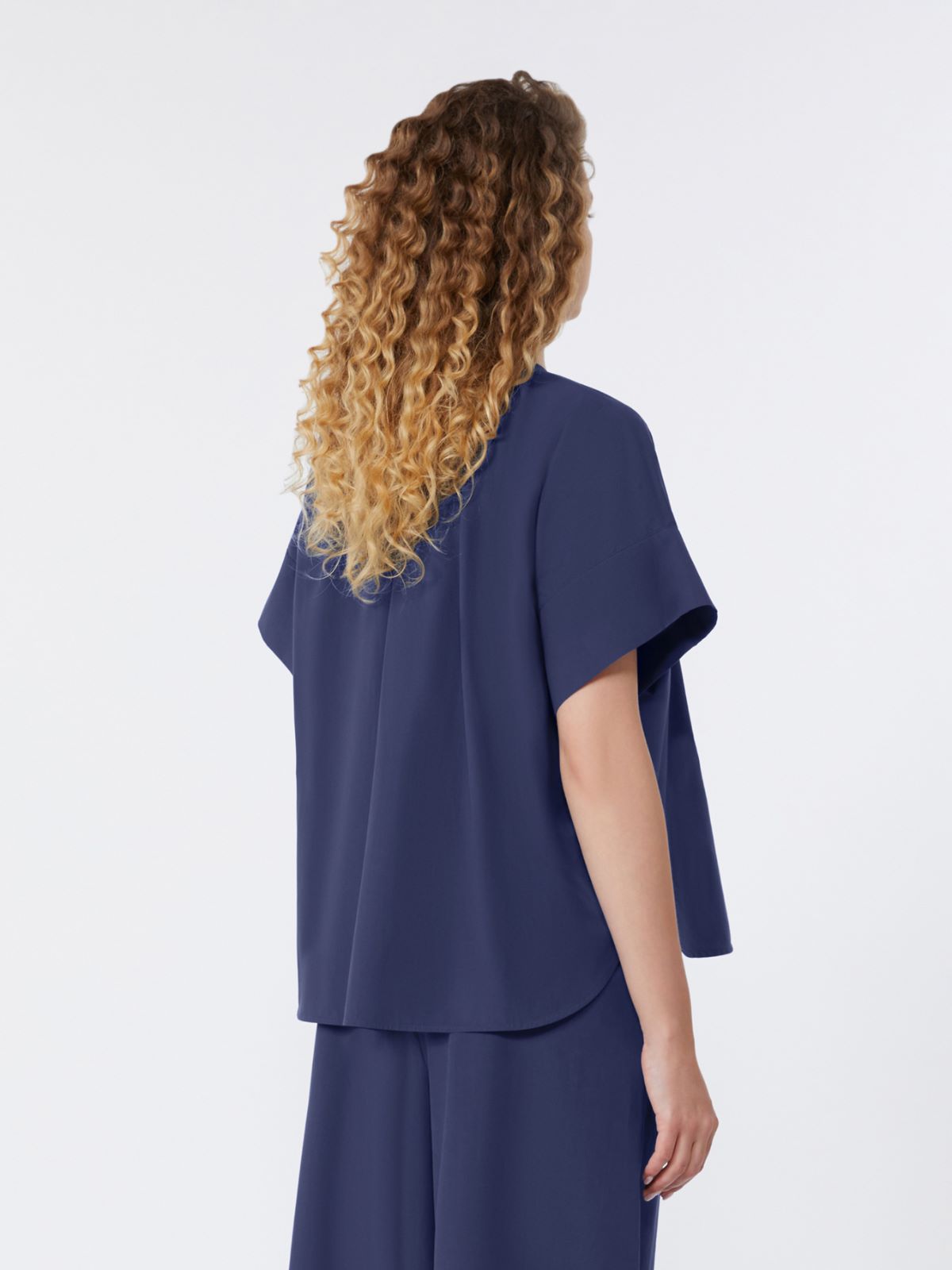 Cotton poplin crew-neck shirt - NAVY - Weekend - 3