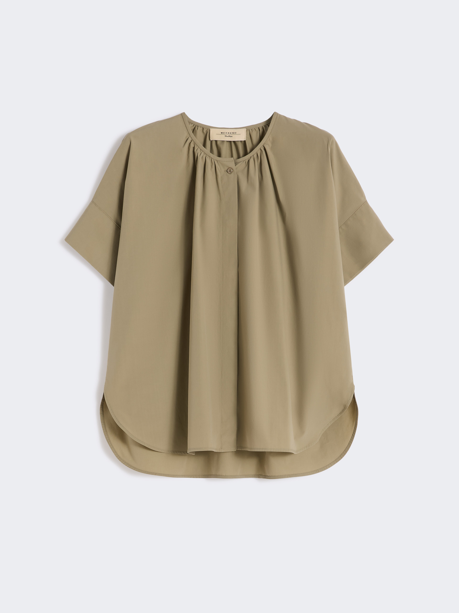 Cotton poplin crew-neck shirt - OLIVE GREEN - Weekend Max Mara - 5