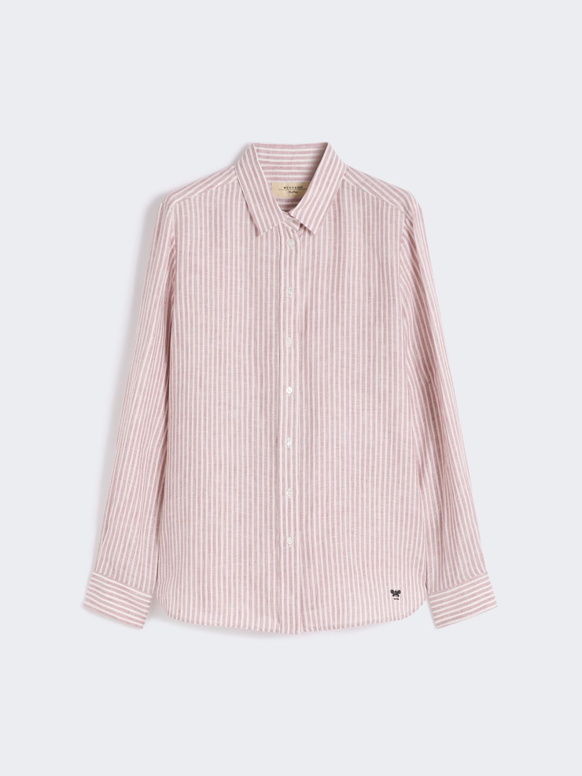 Camicia a righe in tela di lino - ROSA ANTICO - Weekend - 5