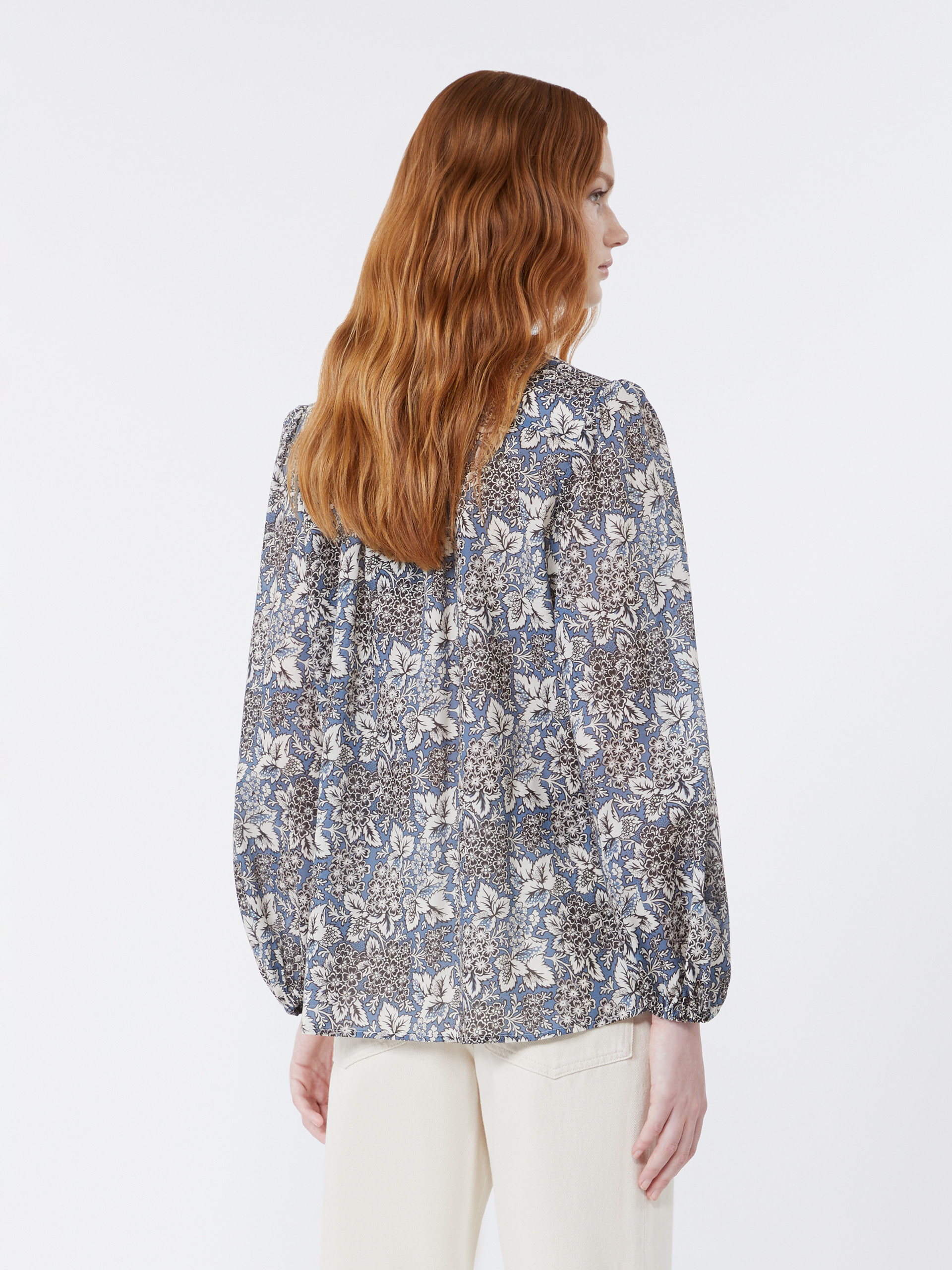 Printed cotton voile shirt - NAVY - Weekend Max Mara - 3