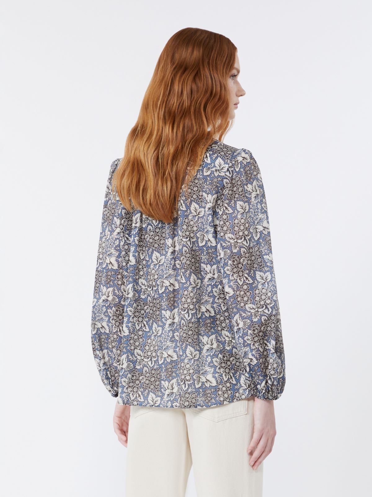 Printed cotton voile shirt - NAVY - Weekend - 3
