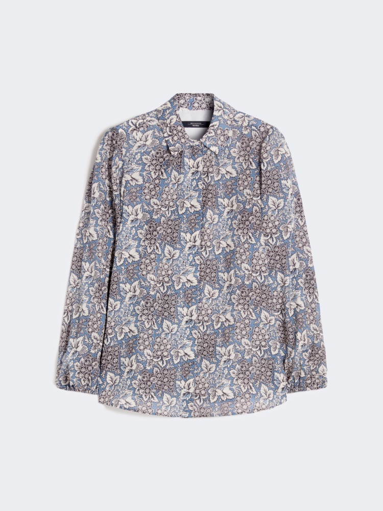 Printed cotton voile shirt - NAVY - Weekend - 2