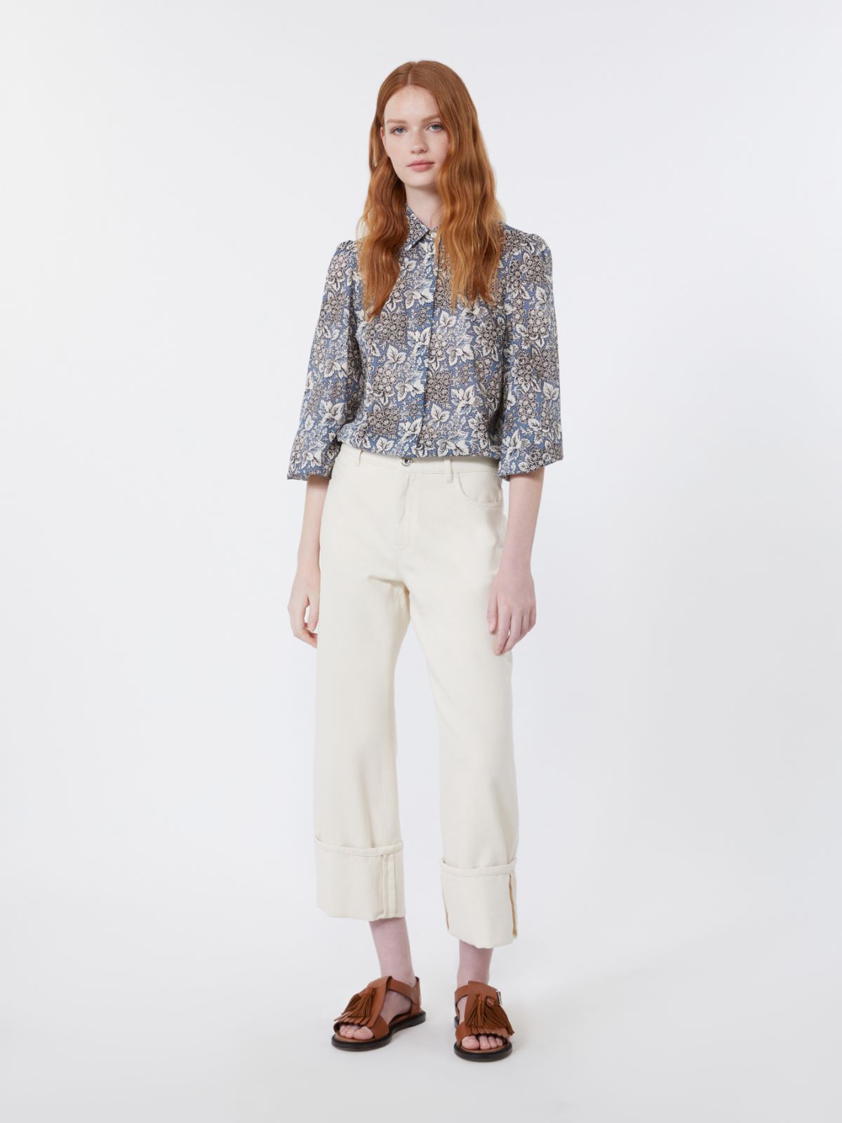 Printed cotton voile shirt - NAVY - Weekend