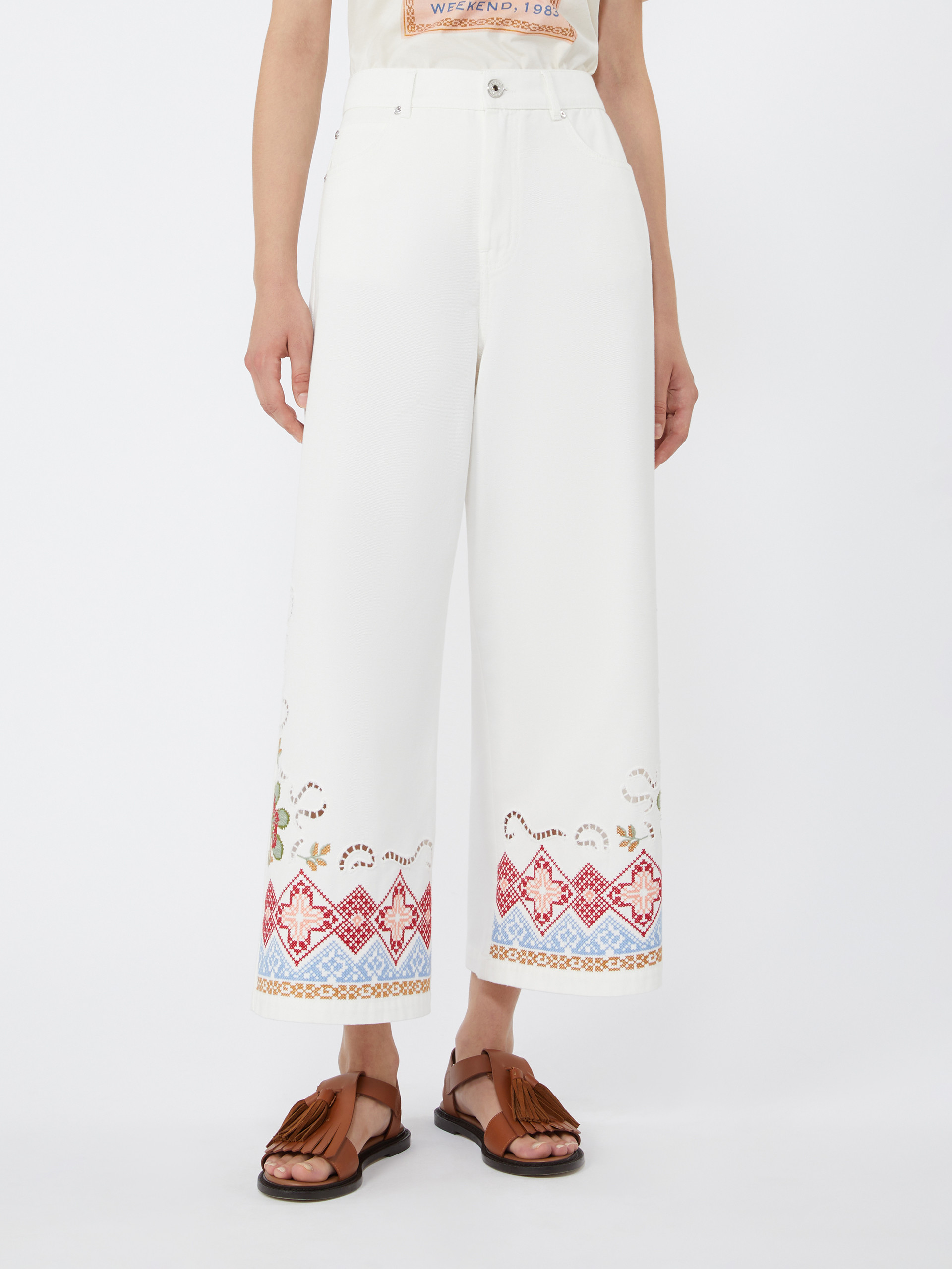 Cotton bull trousers - WHITE - Weekend Max Mara - 2