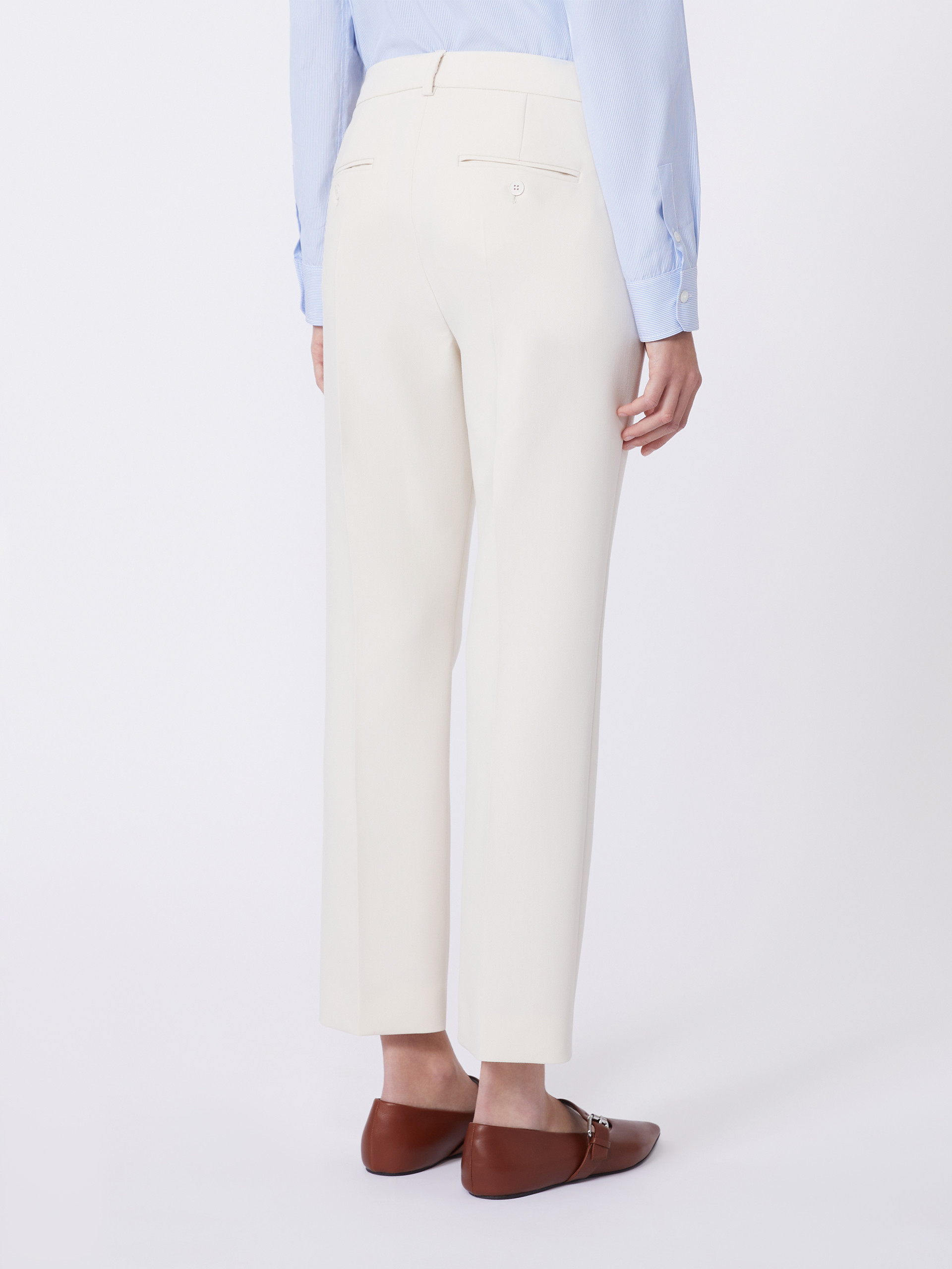 Double-faced viscose canvas trousers - IVORY - Weekend Max Mara - 3
