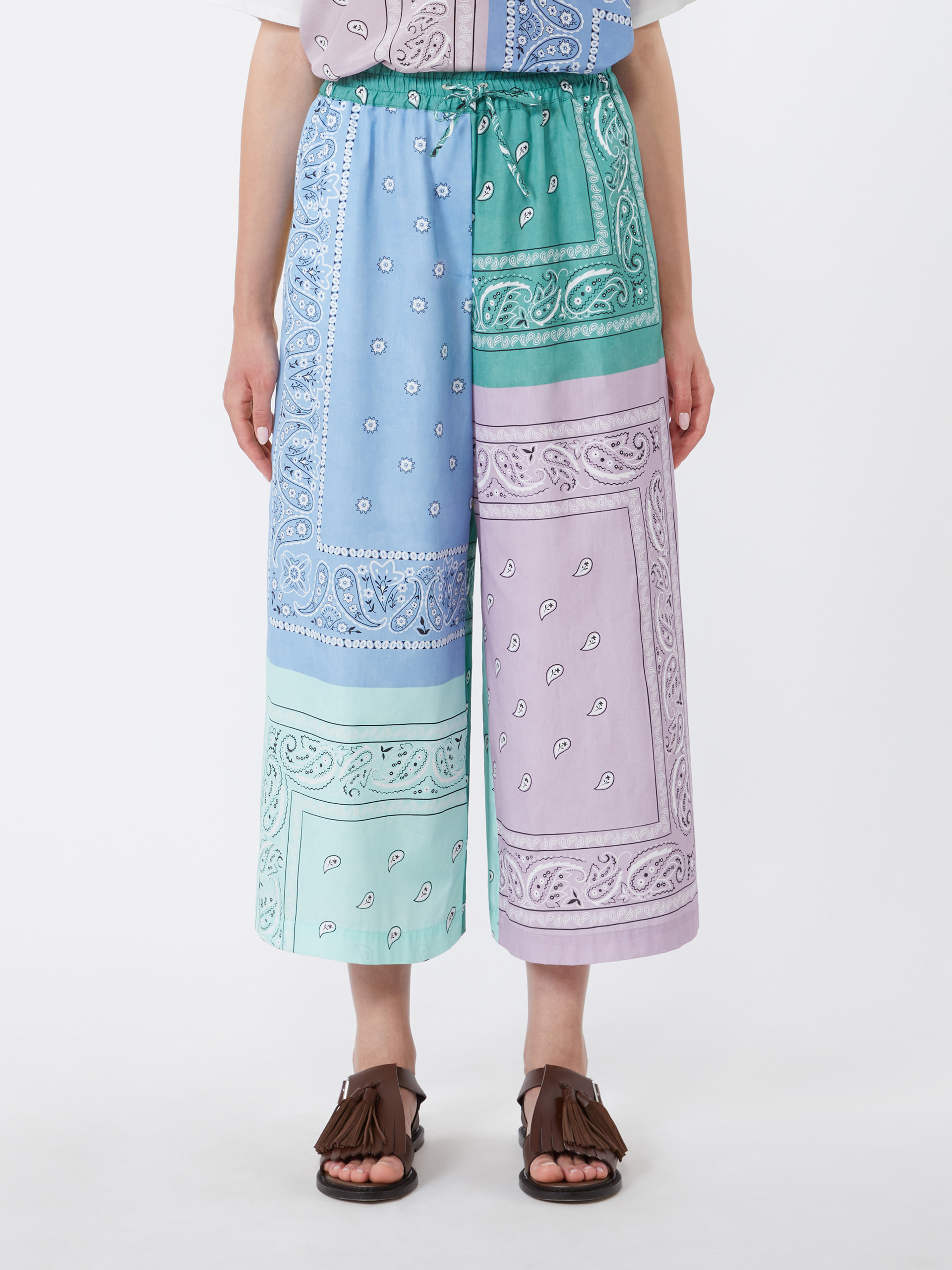 Printed cotton poplin trousers - MULTICOLOUR - Weekend Max Mara - 2