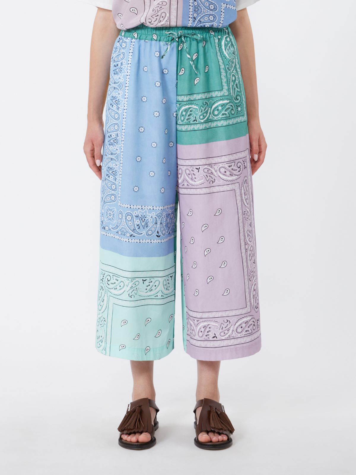 Printed cotton poplin trousers - MULTICOLOUR - Weekend - 2