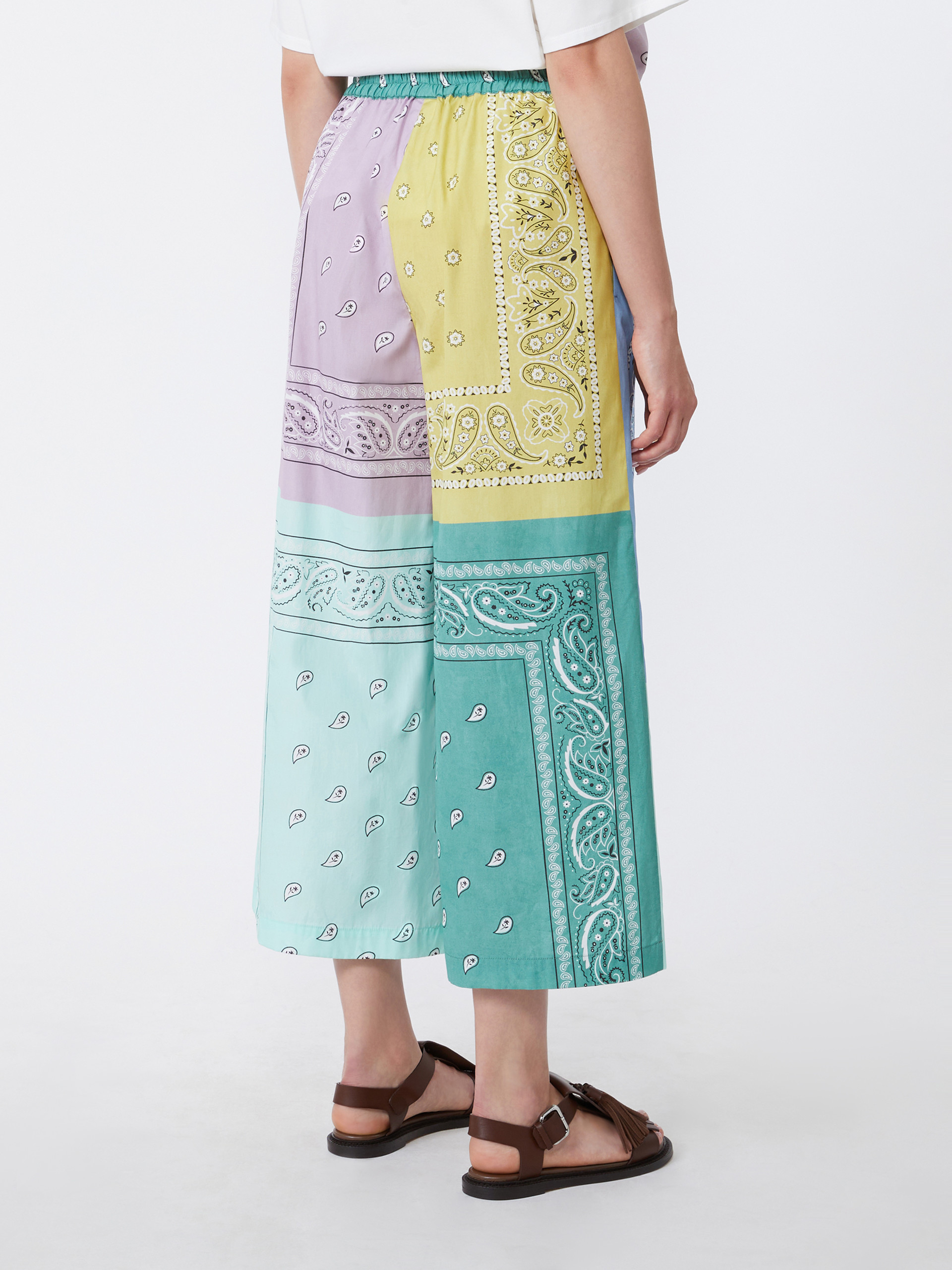 Printed cotton poplin trousers - MULTICOLOUR - Weekend Max Mara - 3