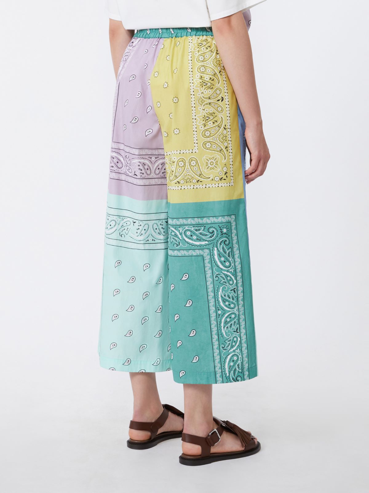 Printed cotton poplin trousers - MULTICOLOUR - Weekend - 3