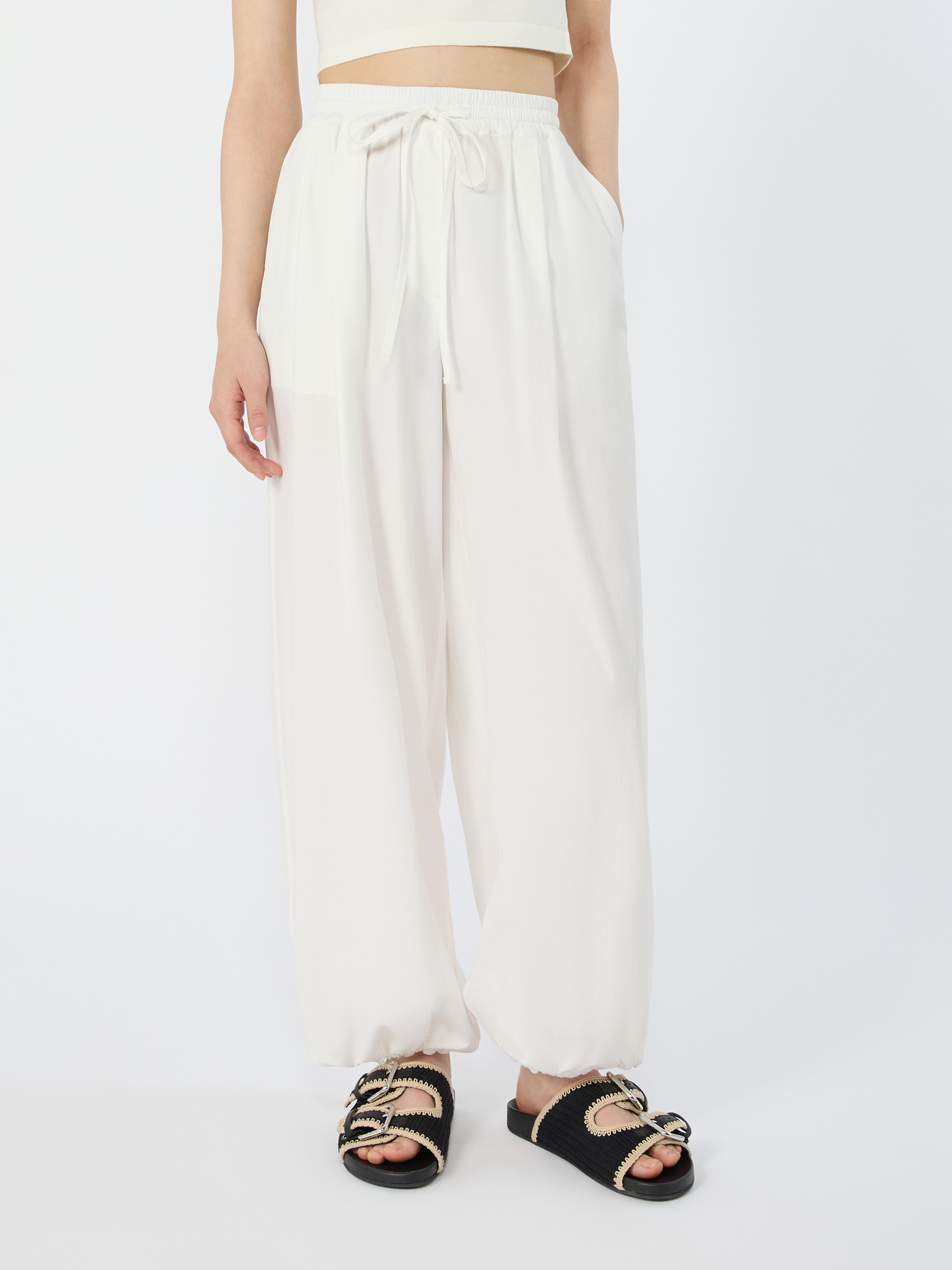 Cotton baggy trousers - IVORY - Weekend Max Mara - 2
