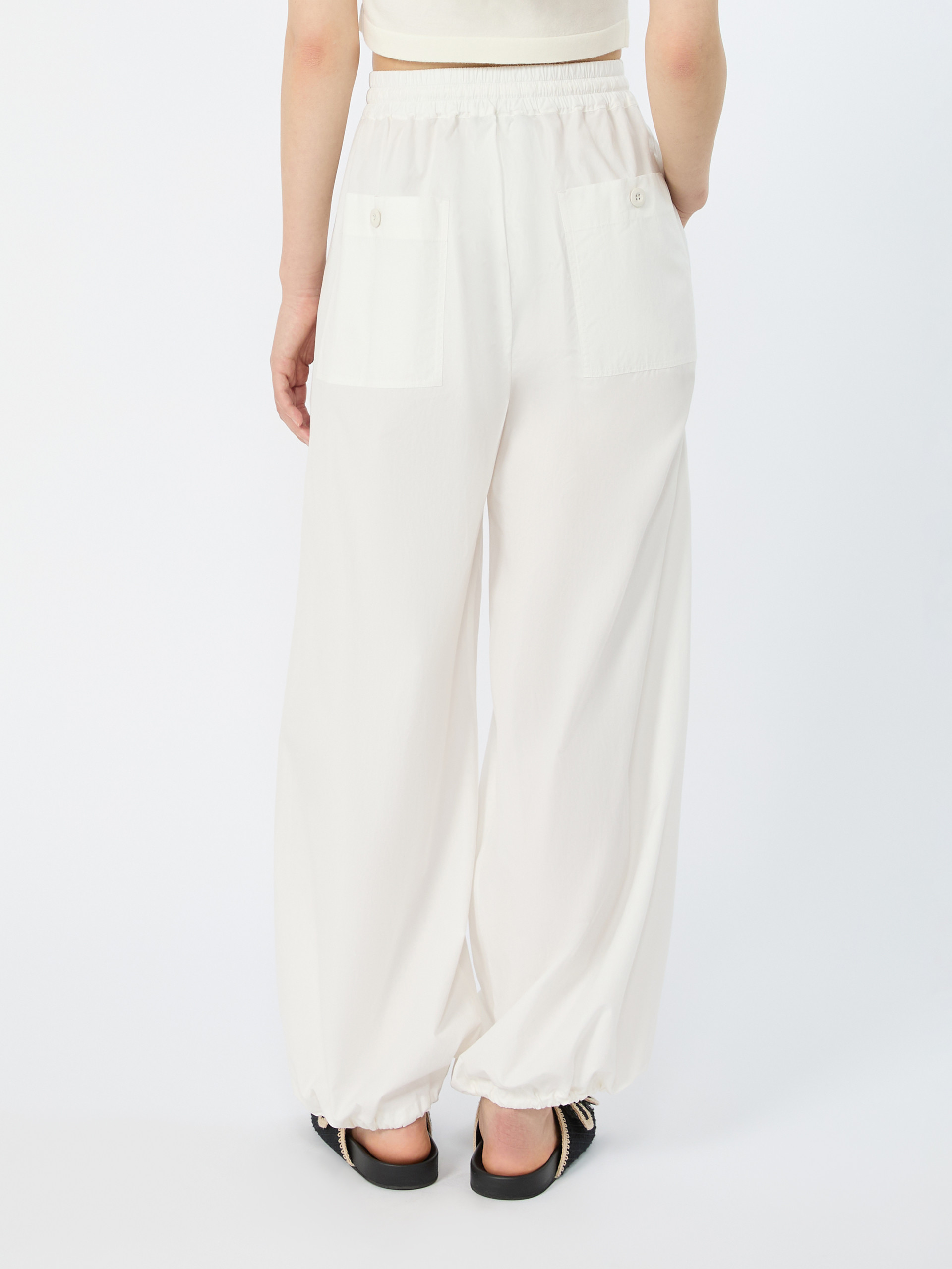 Cotton baggy trousers - IVORY - Weekend Max Mara - 3