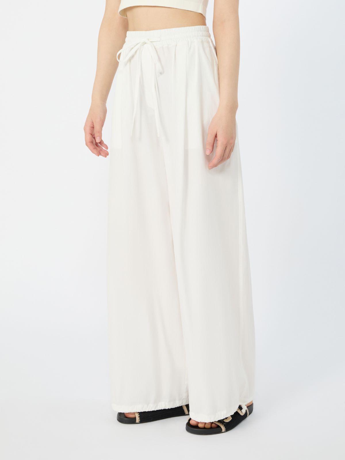 Cotton baggy trousers - IVORY - Weekend - 4