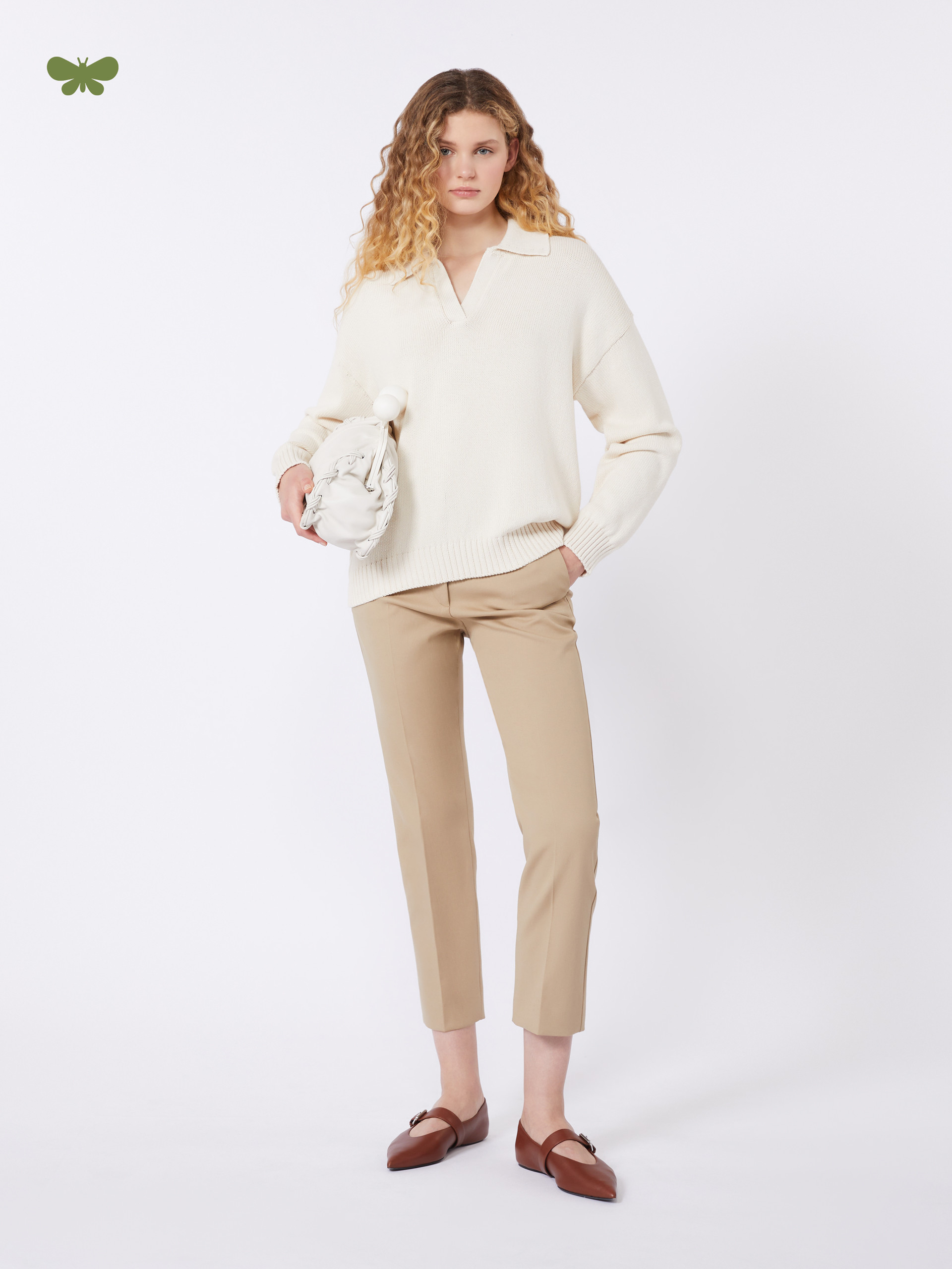 Stretch cotton trousers - CAMEL - Weekend Max Mara