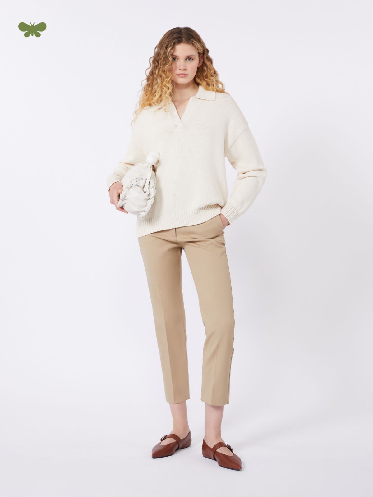 Stretch cotton trousers - CAMEL - Weekend