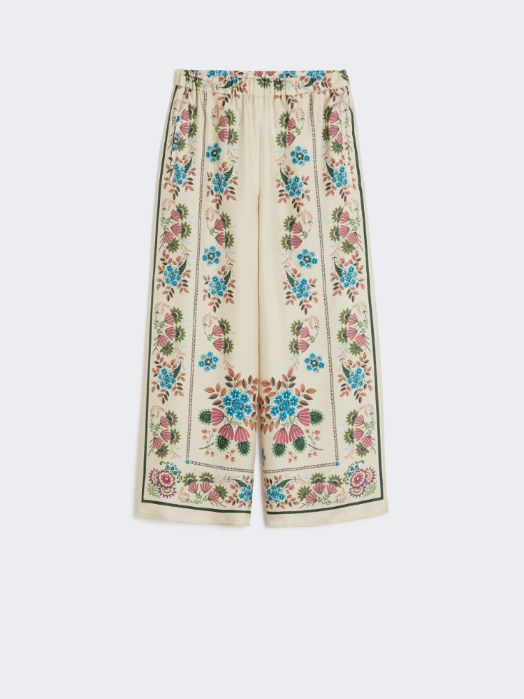 Printed silk twill trousers - IVORY - Weekend - 5