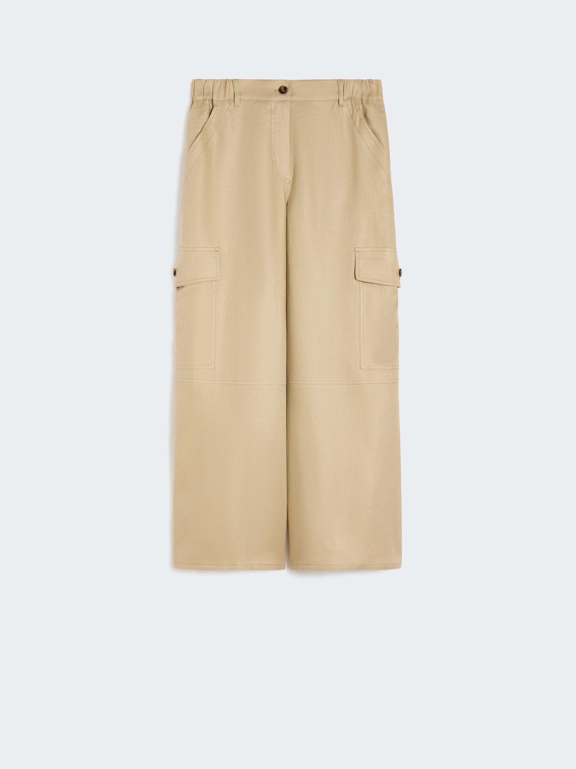 Linen gabardine cargo trousers - SAND - Weekend Max Mara - 4