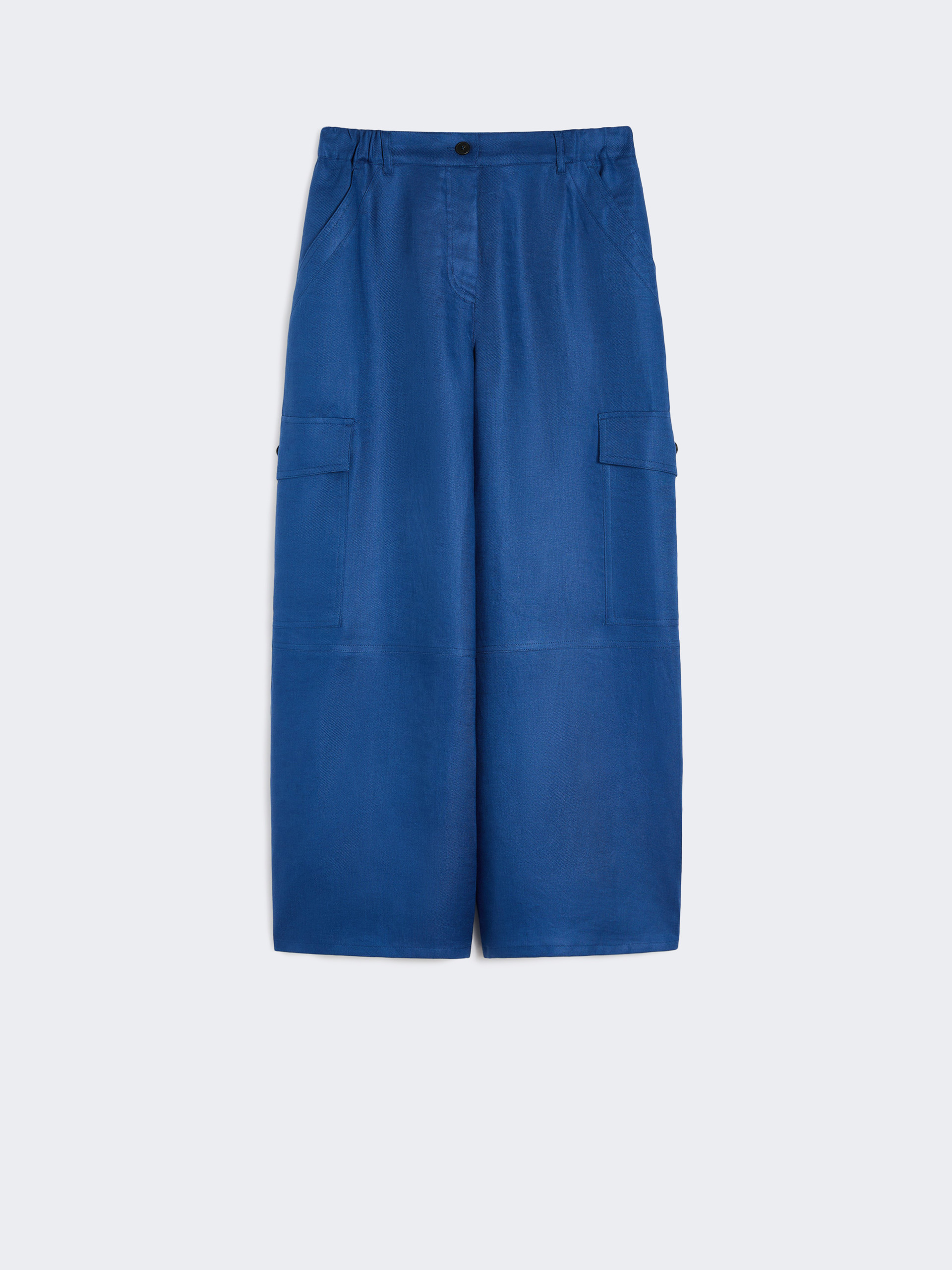 Linen gabardine cargo trousers - CORNFLOWER BLUE - Weekend Max Mara - 4