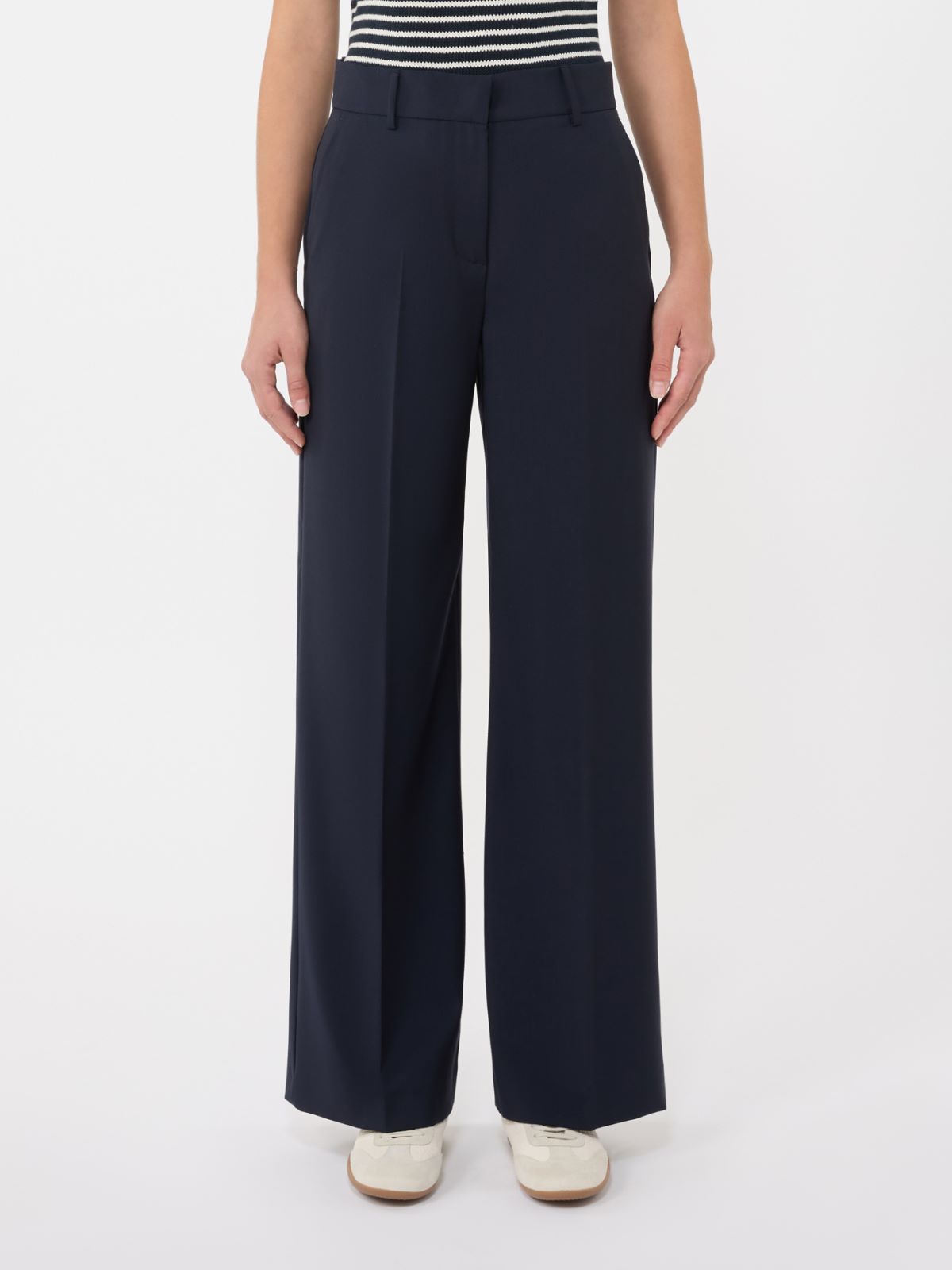 Woollen cloth palazzo trousers - NAVY - Weekend - 2
