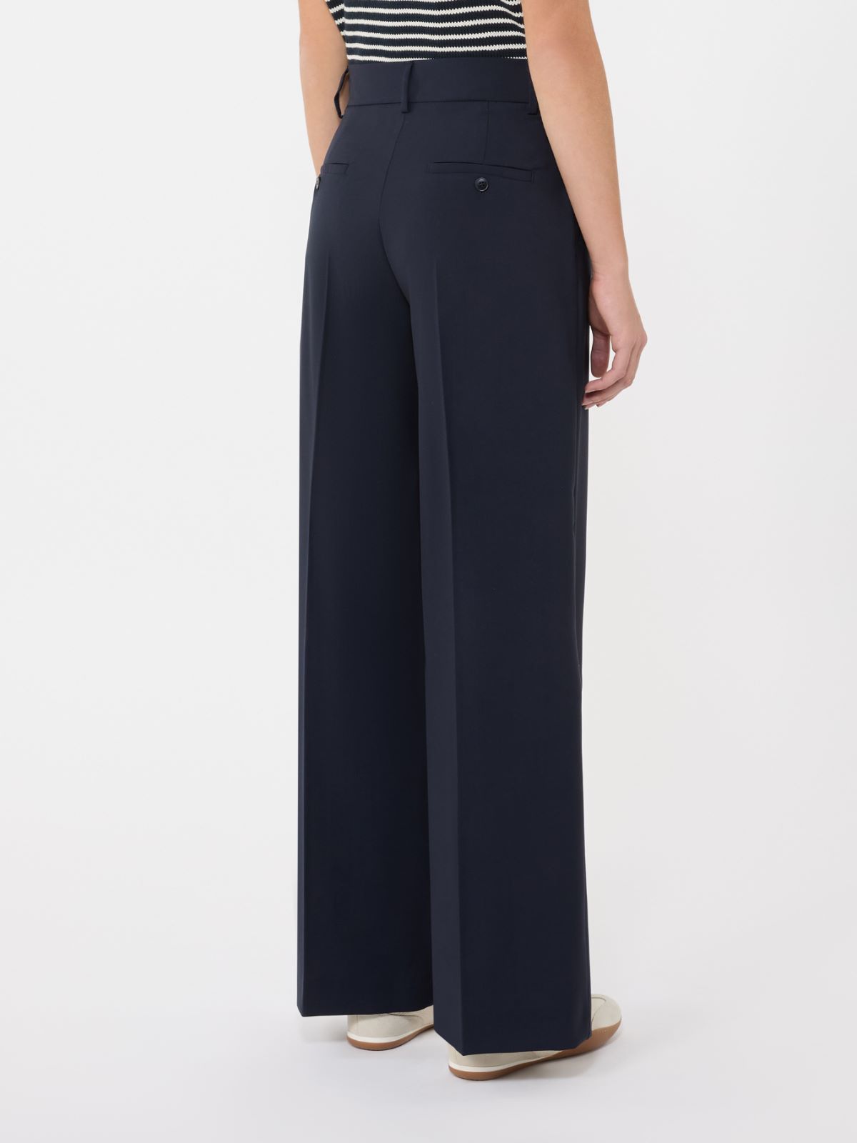 Woollen cloth palazzo trousers - NAVY - Weekend - 3