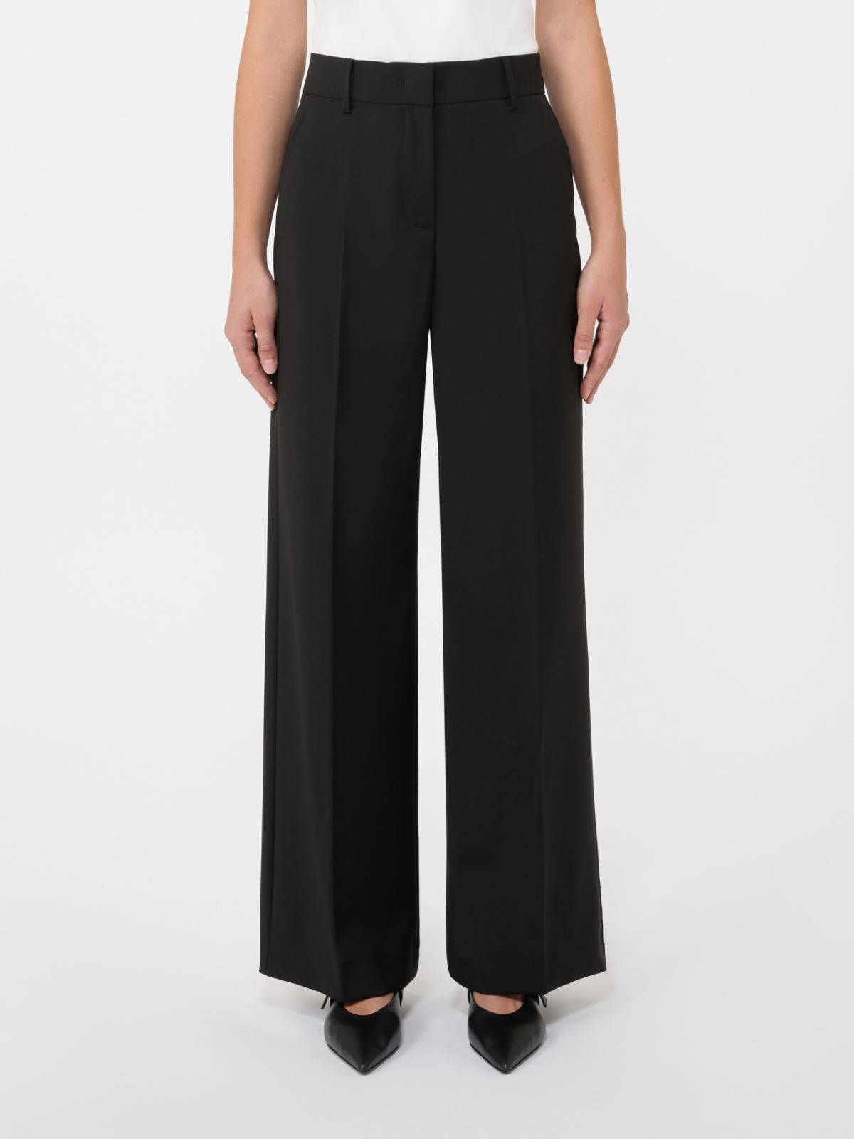 Woollen cloth palazzo trousers - BLACK - Weekend - 2