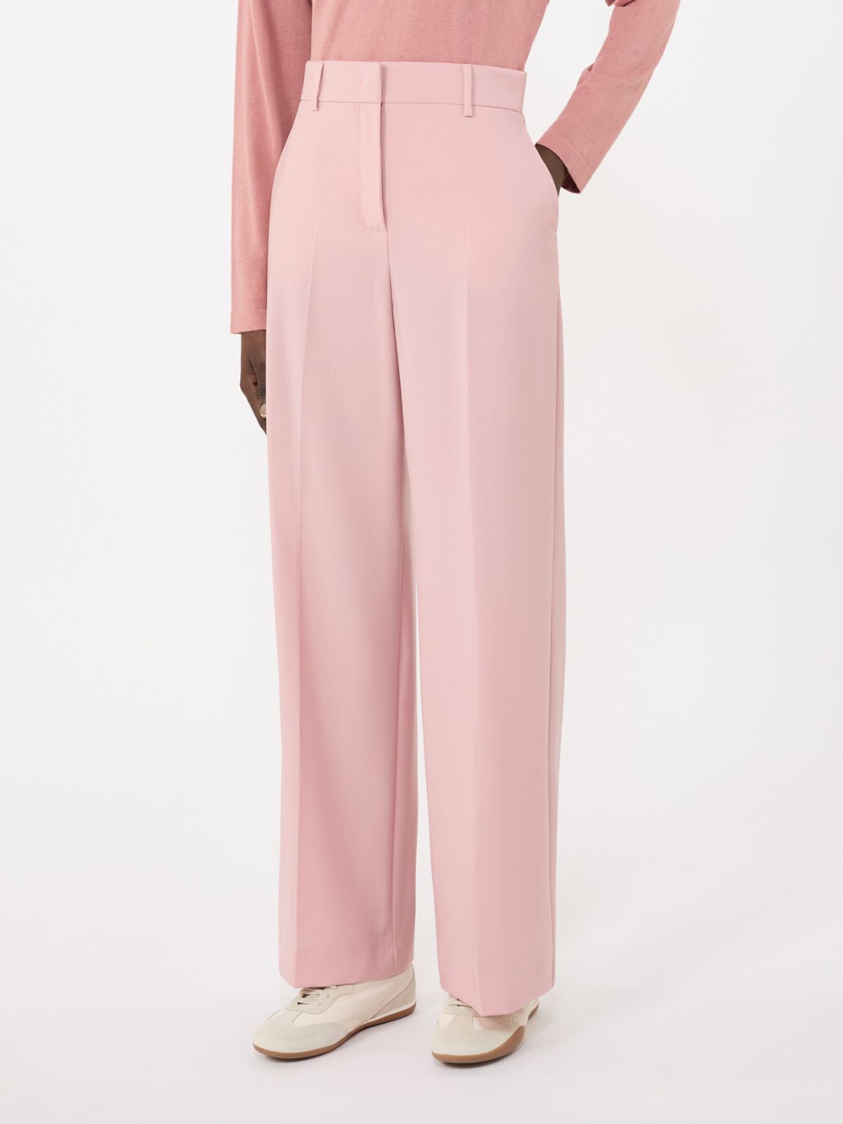 Woollen cloth palazzo trousers - ANTIQUE ROSE - Weekend - 2