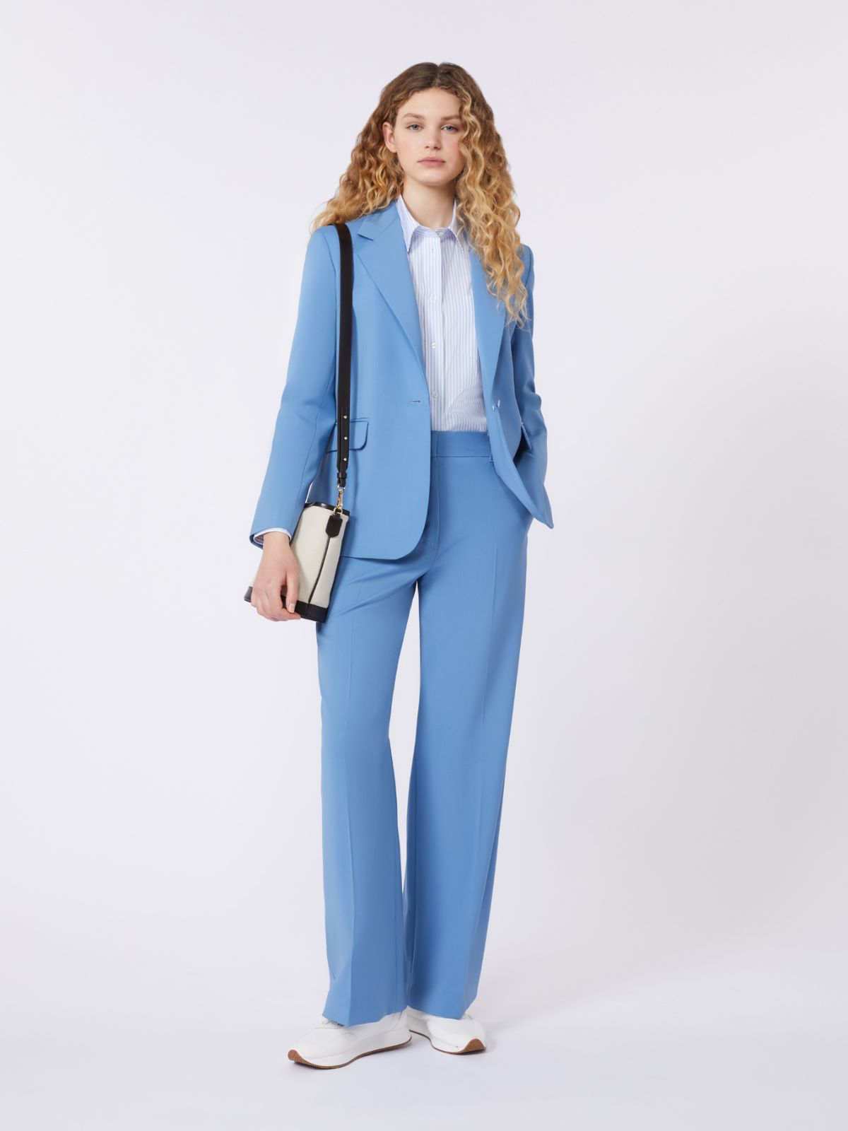 Woollen cloth palazzo trousers - LIGHT BLUE - Weekend