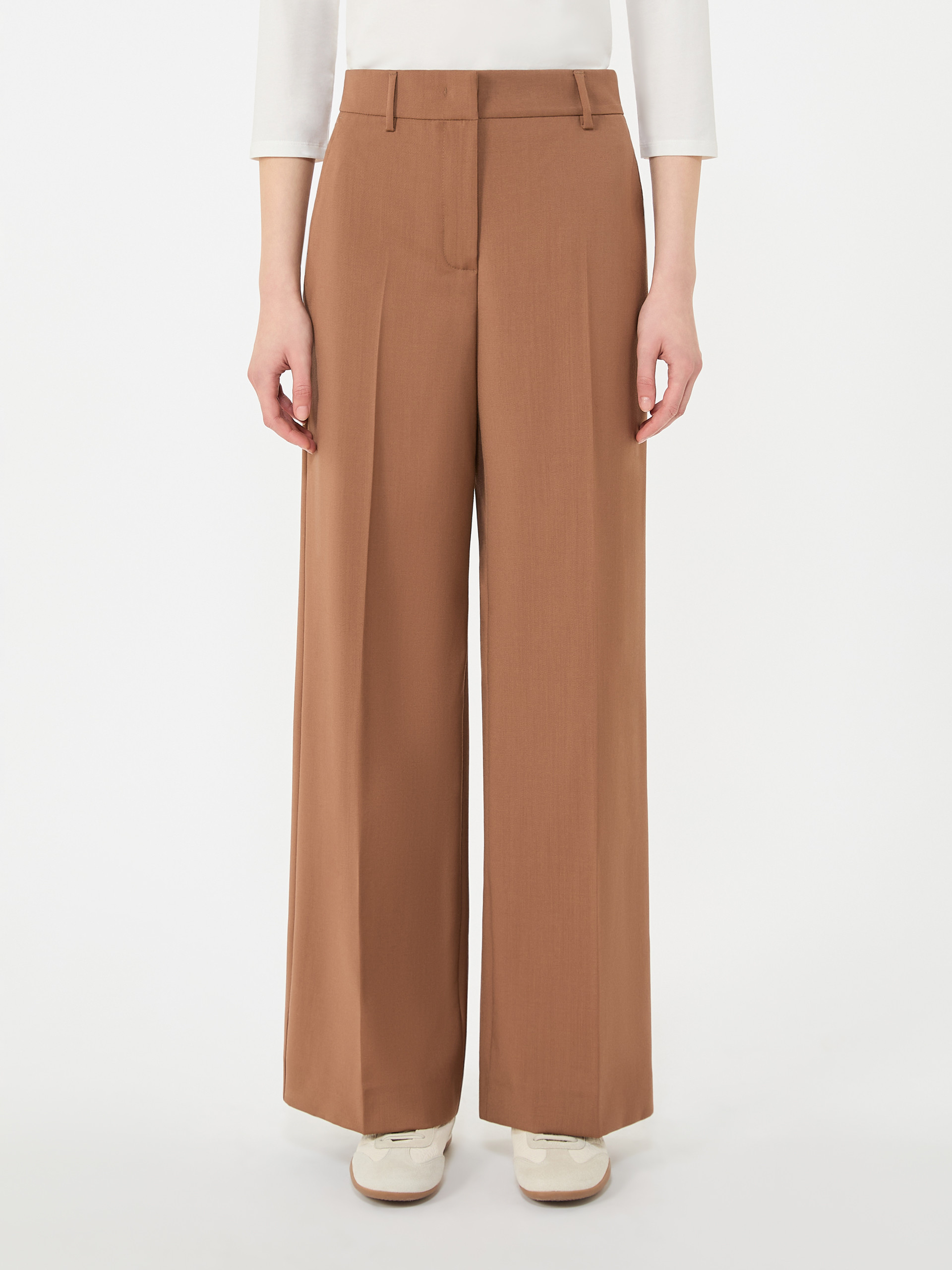 Woollen cloth palazzo trousers - TOBACCO - Weekend Max Mara - 2