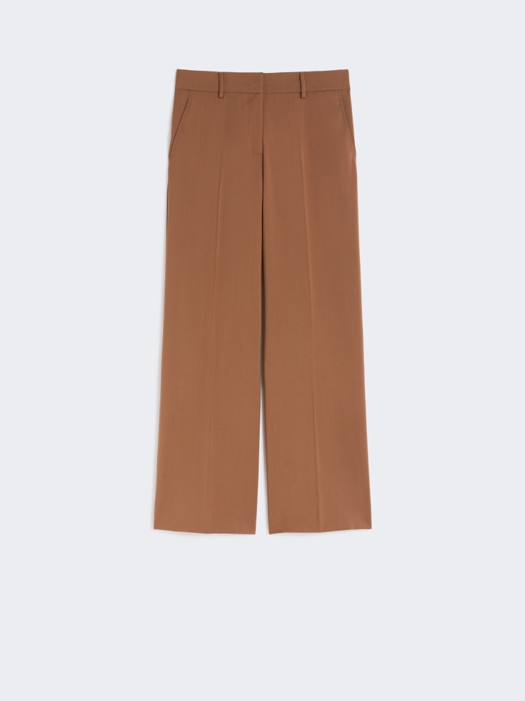 Woollen cloth palazzo trousers - TOBACCO - Weekend - 5