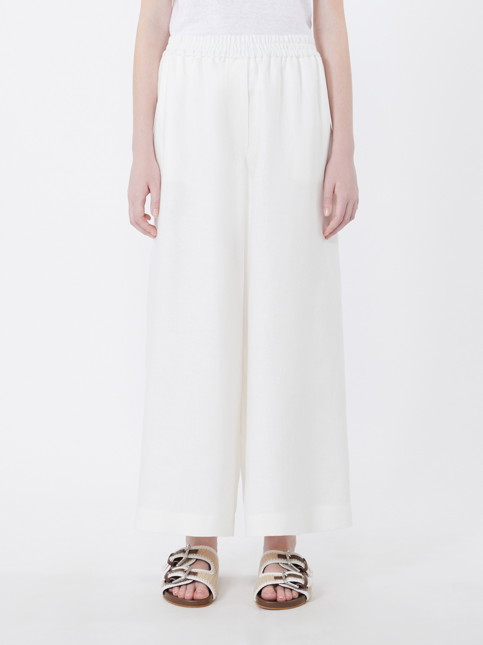 Wide-leg linen trousers - WHITE - Weekend Max Mara - 2