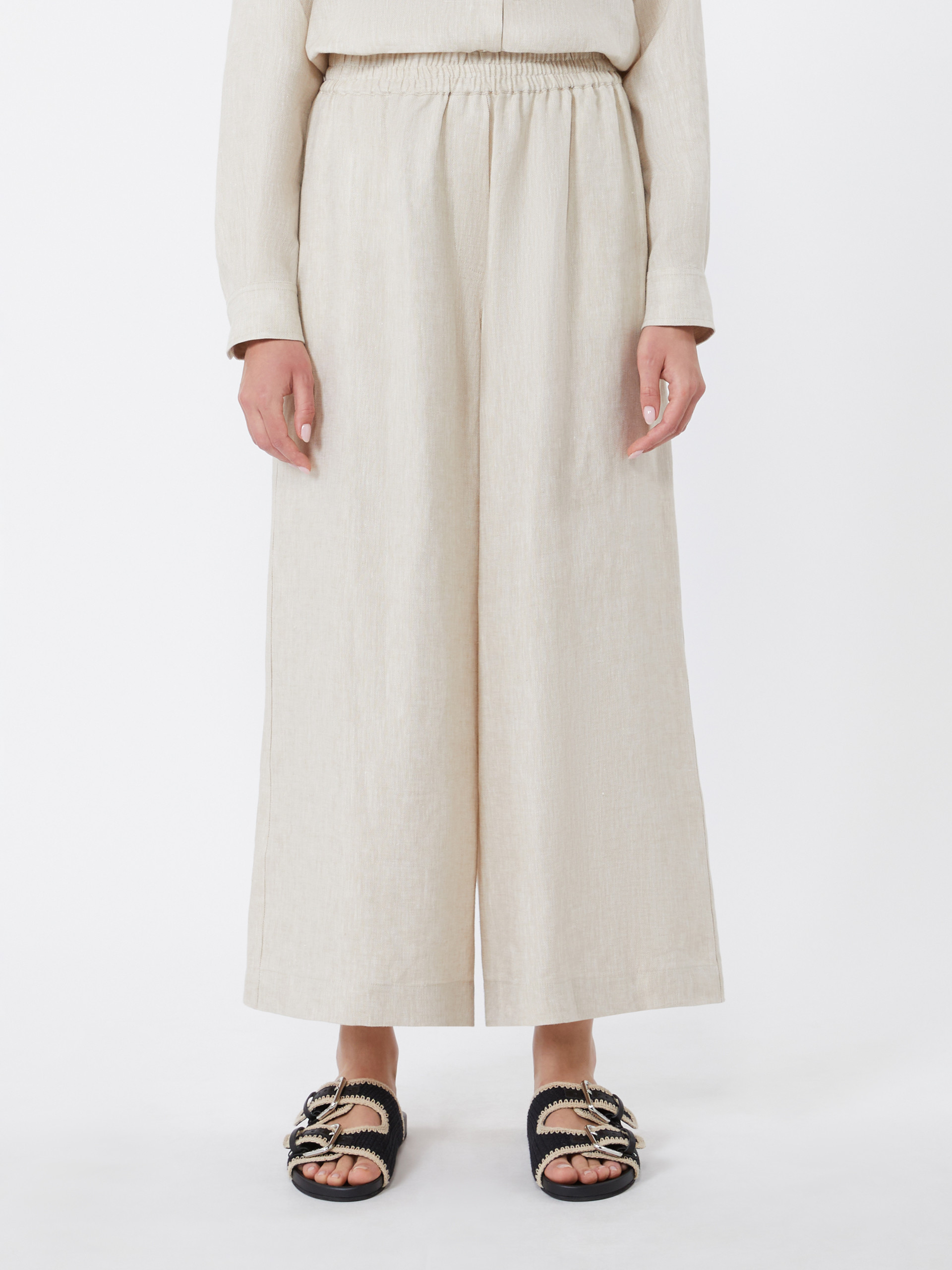 Wide-leg linen trousers - ECRU - Weekend Max Mara - 2