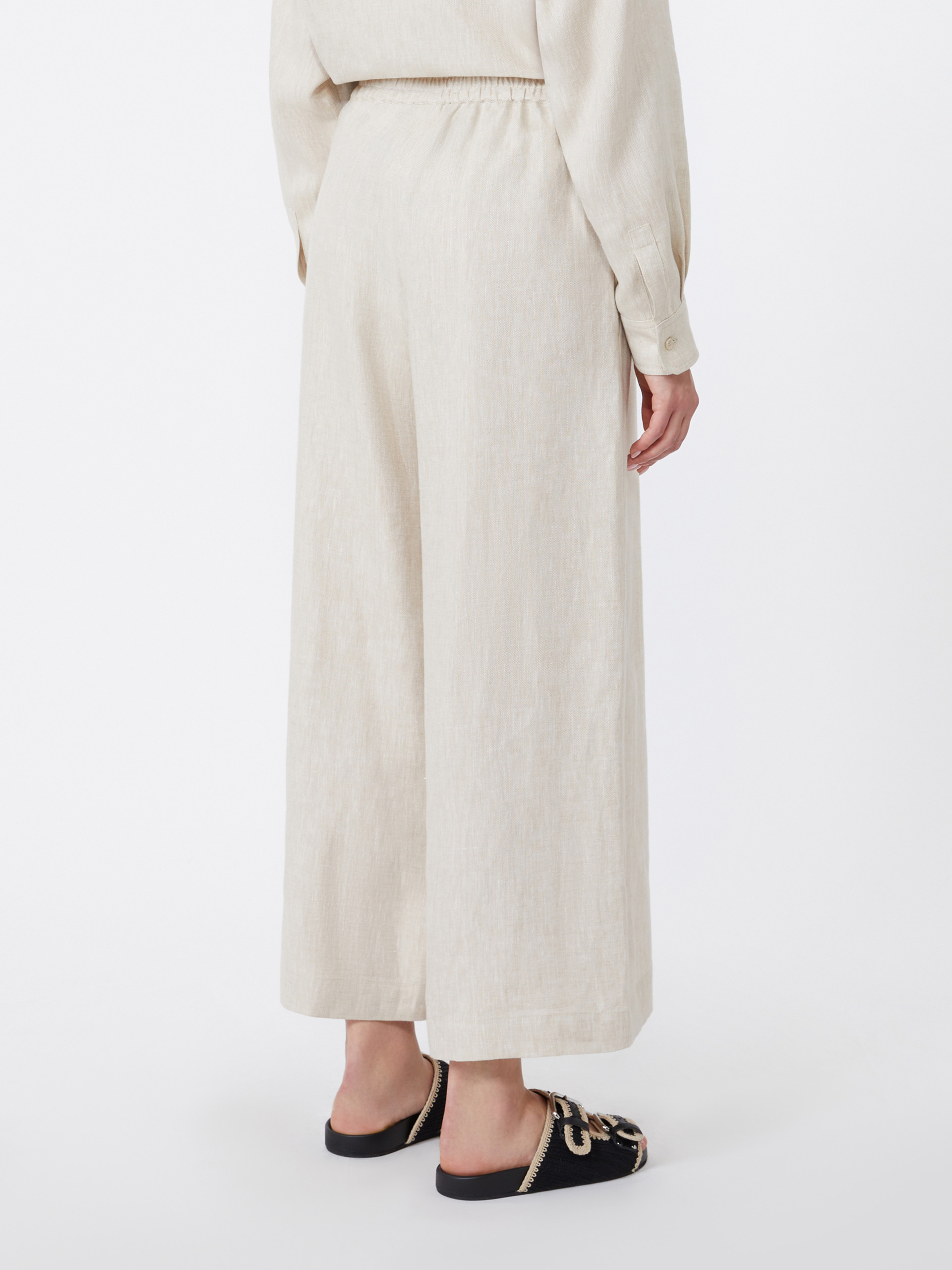 Wide-leg linen trousers - ECRU - Weekend Max Mara - 3