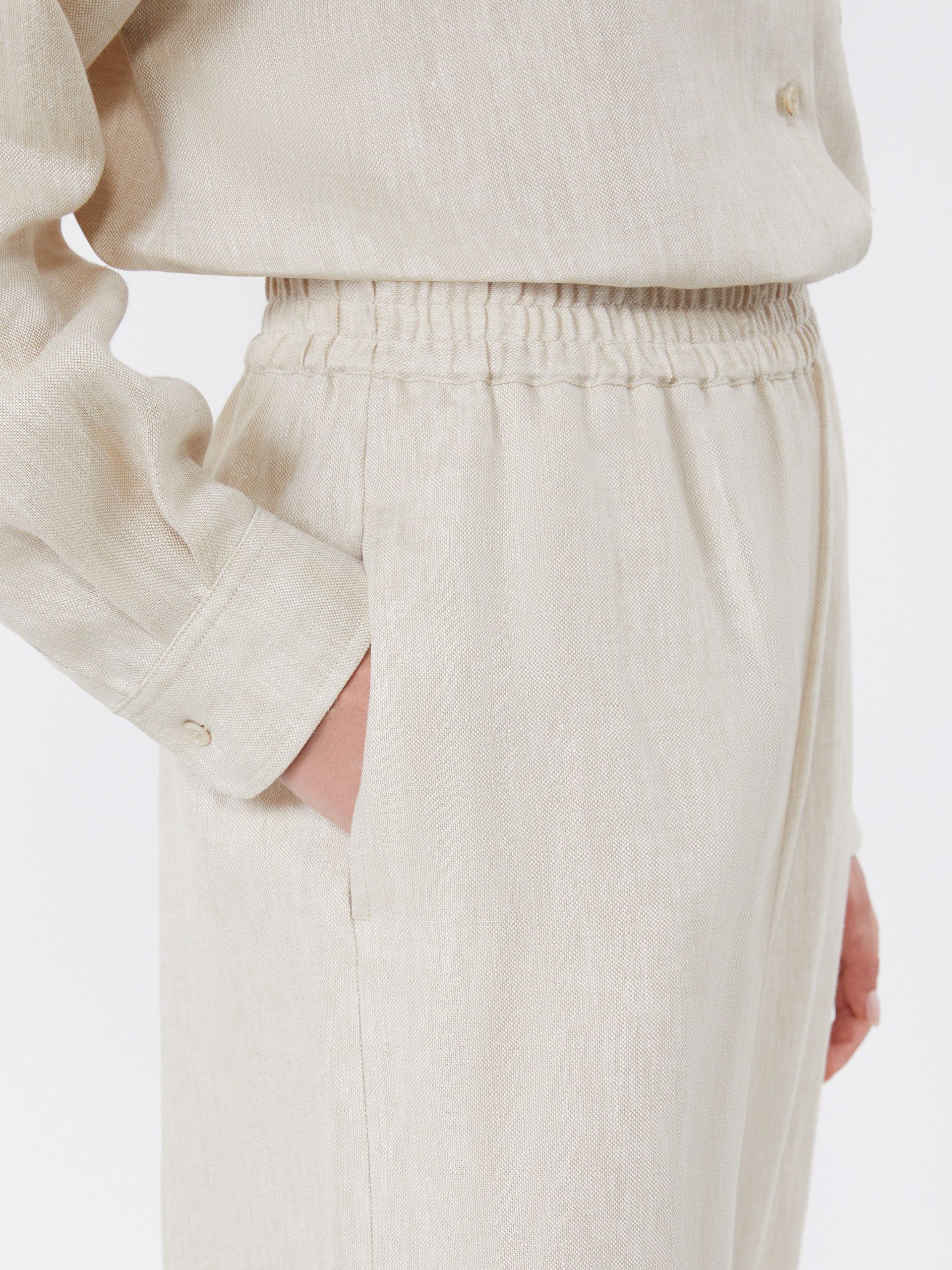Wide-leg linen trousers - ECRU - Weekend Max Mara - 4