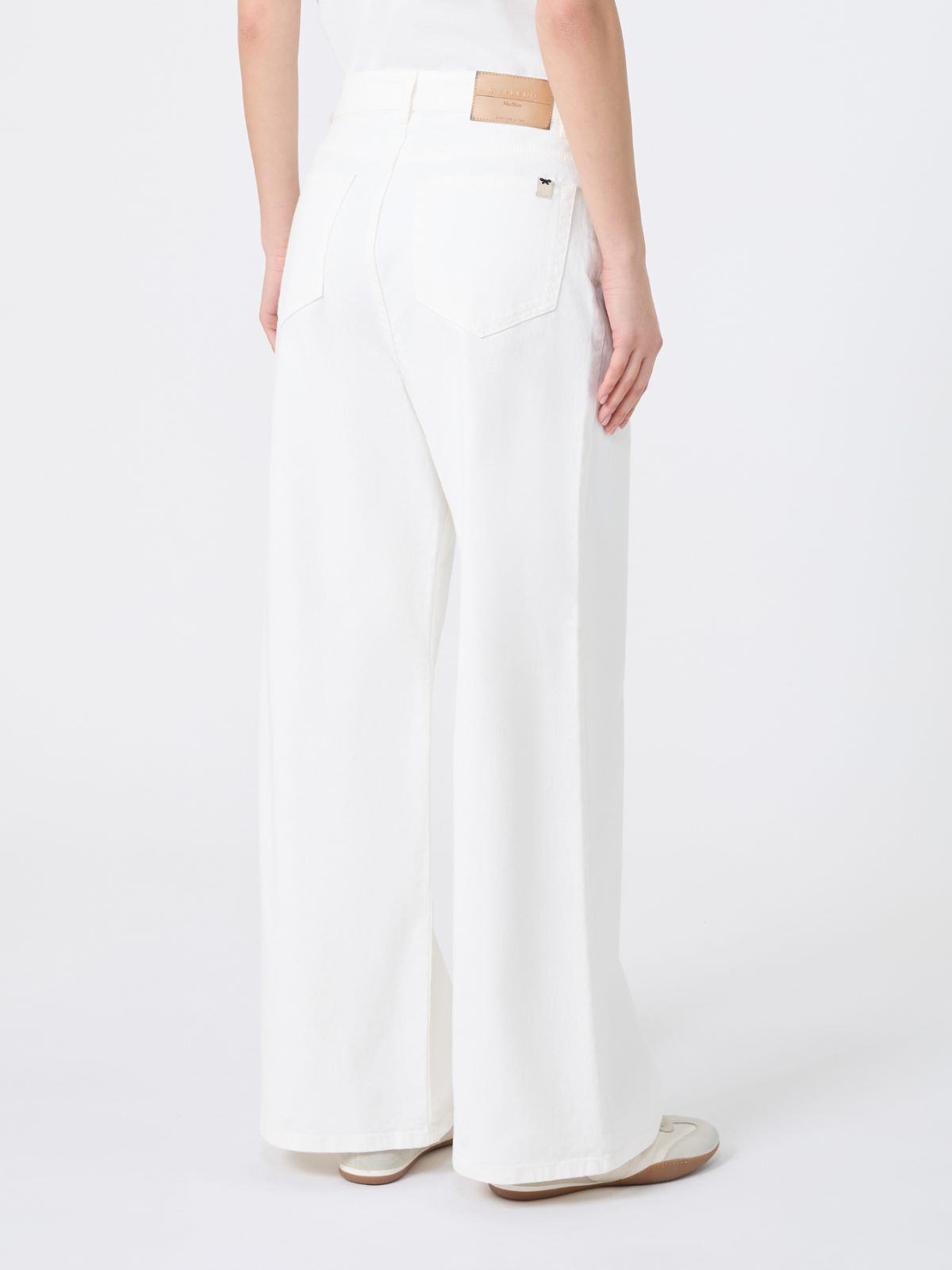 Cotton drill wide-leg trousers - WHITE - Weekend - 3