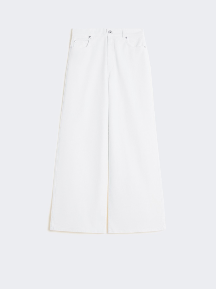 Cotton drill wide-leg trousers - WHITE - Weekend - 6