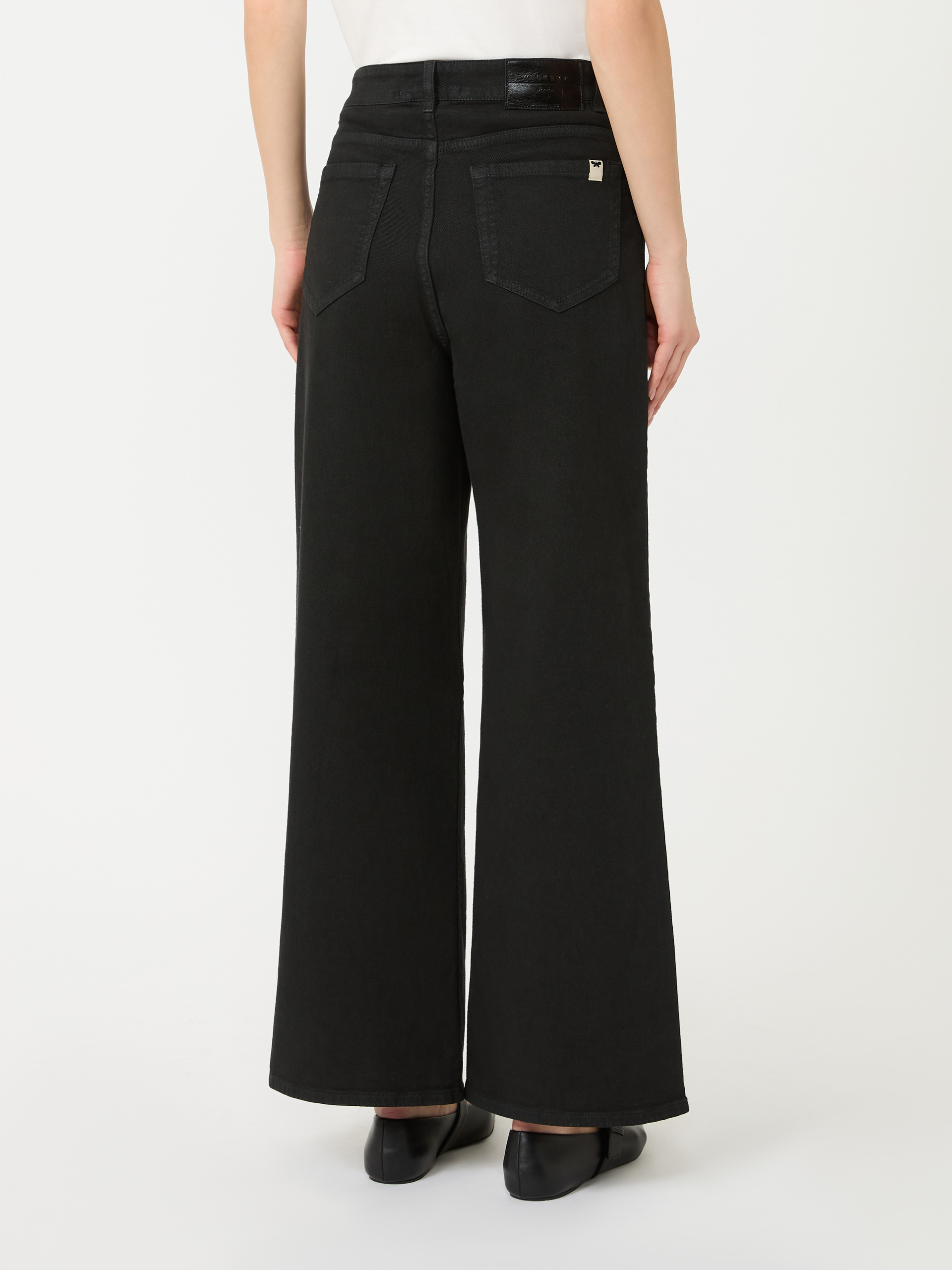Cotton drill wide-leg trousers - BLACK - Weekend Max Mara - 3