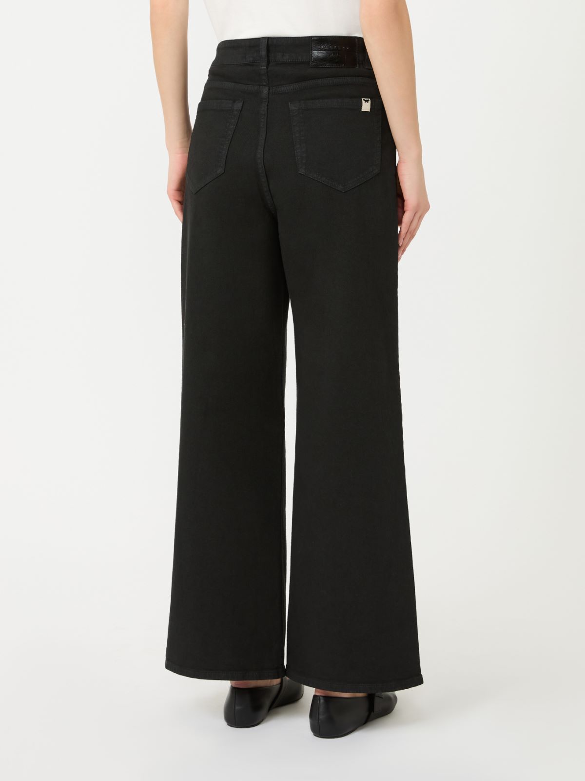 Cotton drill wide-leg trousers - BLACK - Weekend - 3