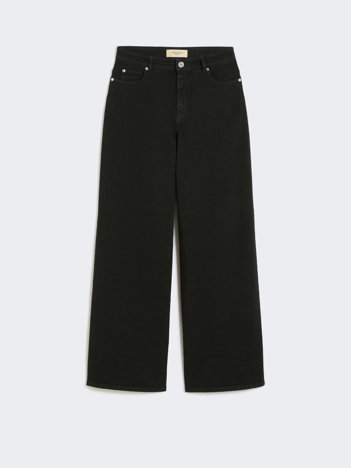 Cotton drill wide-leg trousers - BLACK - Weekend - 5