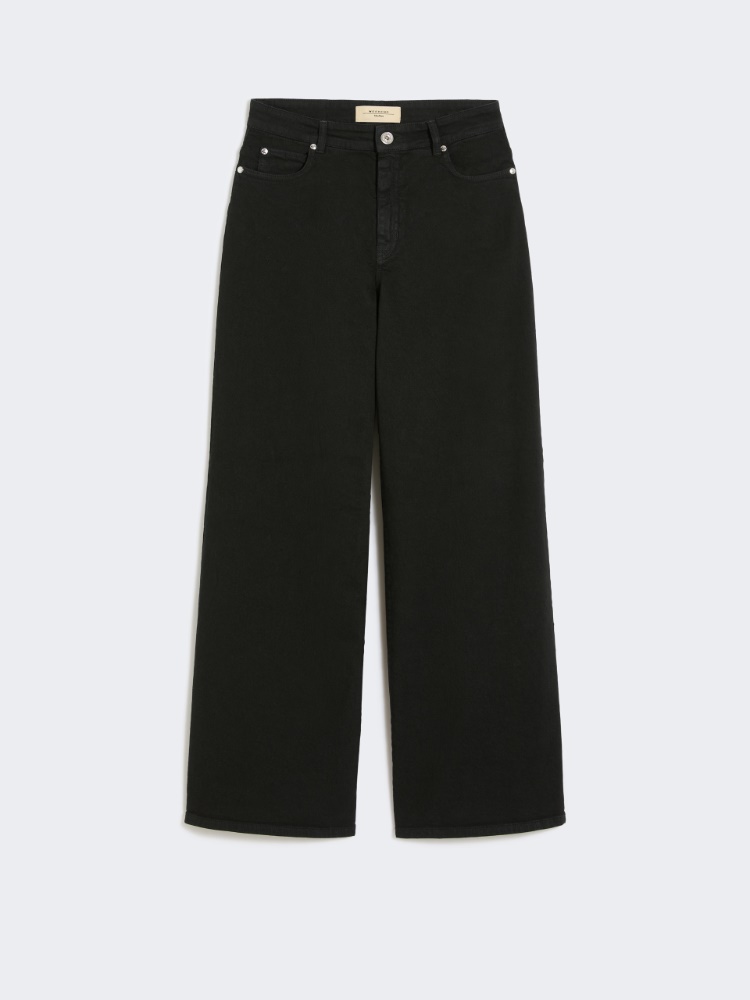 Cotton drill wide-leg trousers - BLACK - Weekend - 6