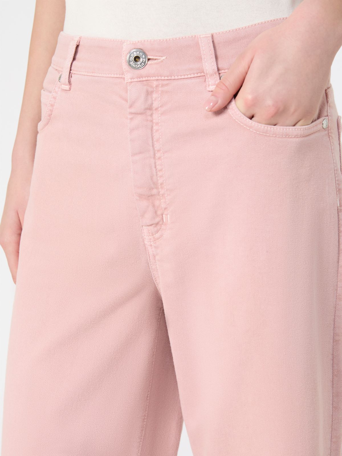 Cotton drill wide-leg trousers - PINK - Weekend - 4