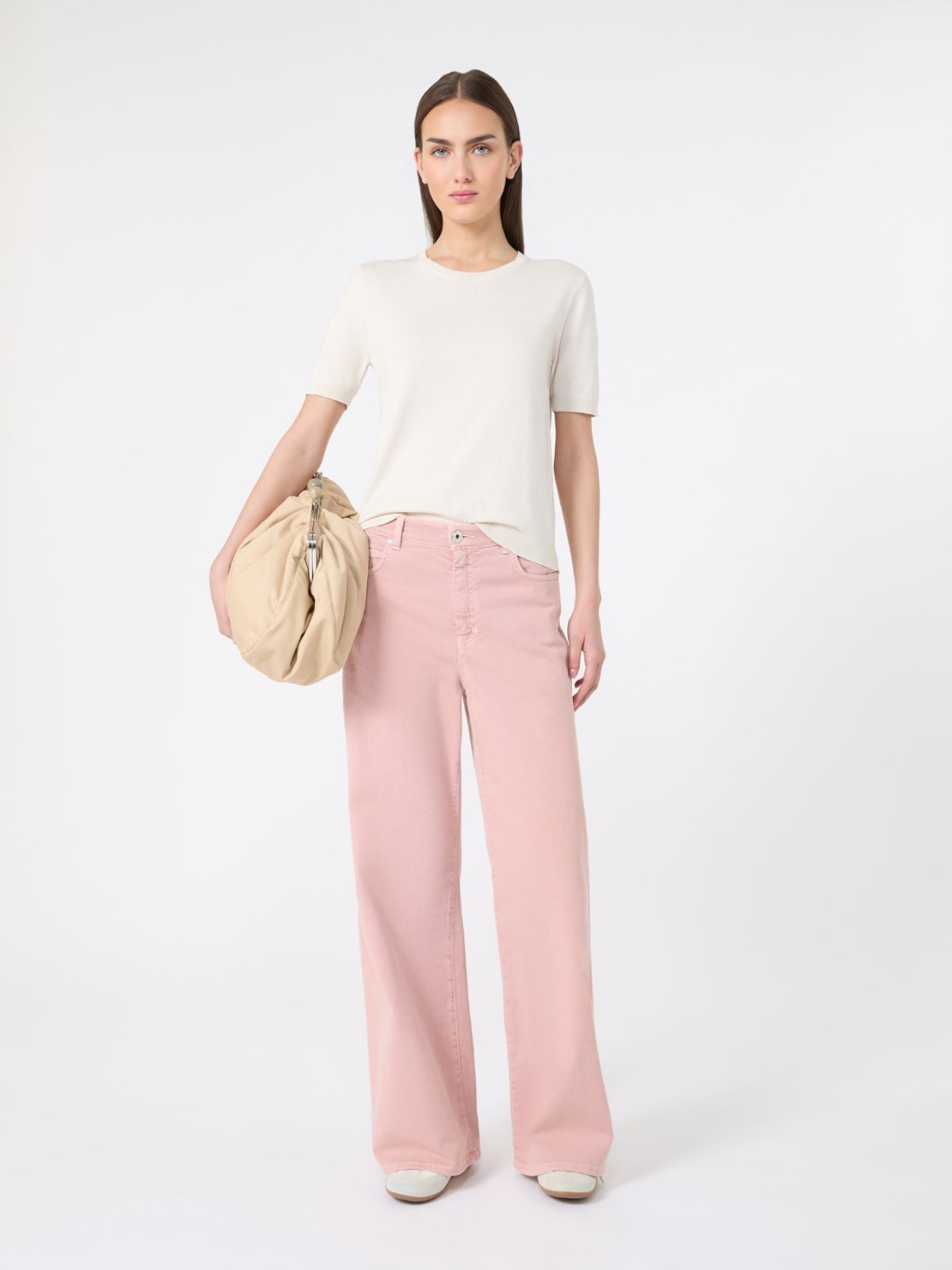 Cotton drill wide-leg trousers - PINK - Weekend
