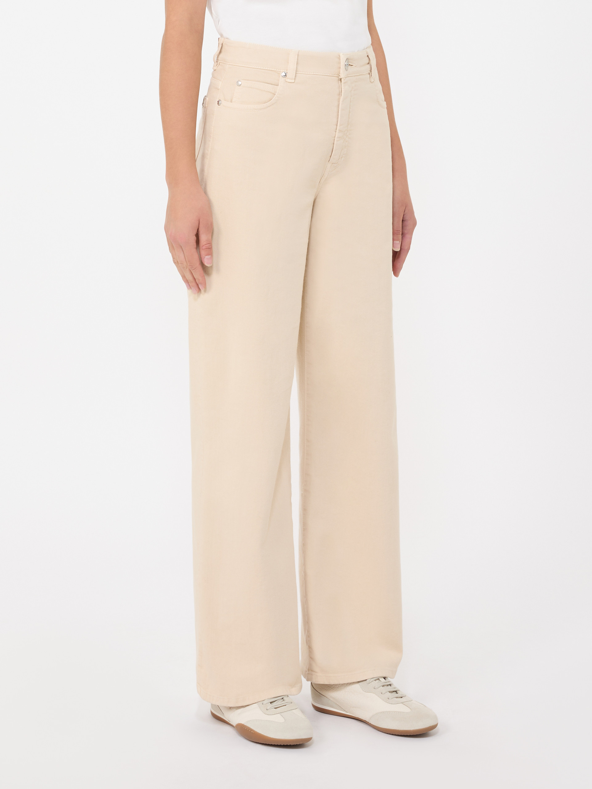 Cotton drill wide-leg trousers - SAND - Weekend Max Mara - 2