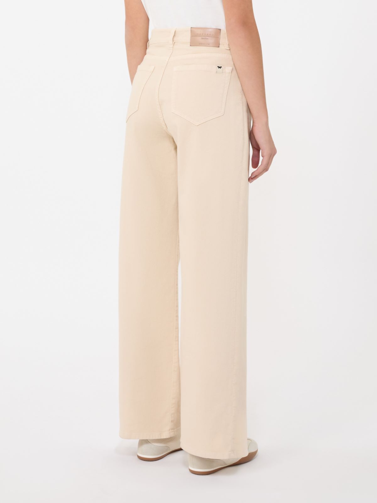 Cotton drill wide-leg trousers - SAND - Weekend - 3