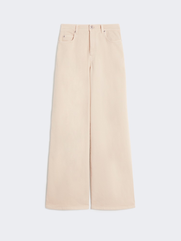 Cotton drill wide-leg trousers - SAND - Weekend - 2