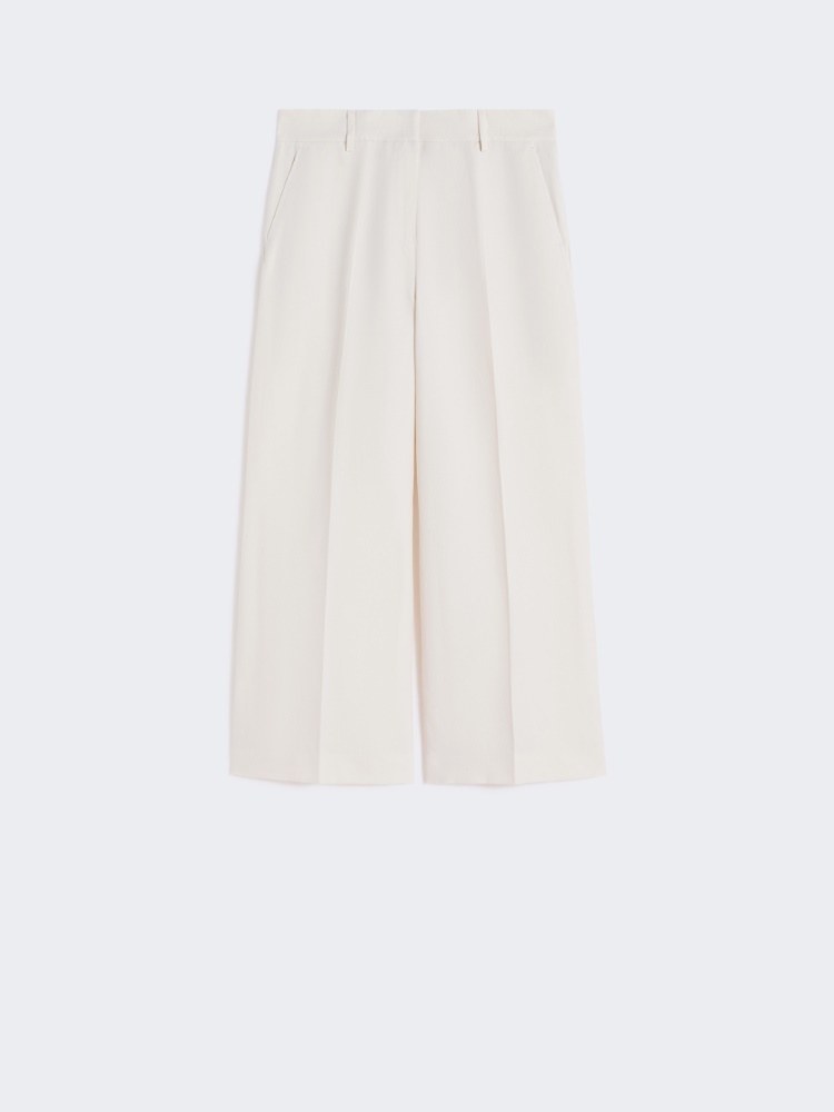 Cotton and linen canvas trousers - ECRU - Weekend