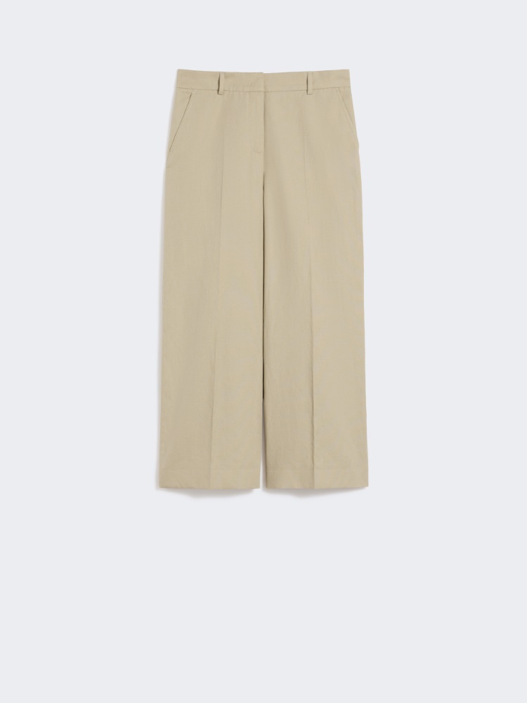 Cotton and linen canvas trousers - SAND - Weekend - 2