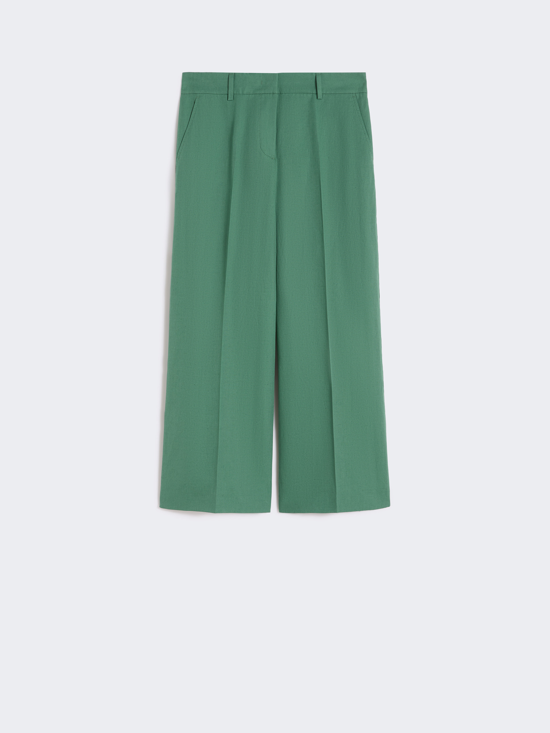Cotton and linen canvas trousers - GREEN - Weekend Max Mara - 4