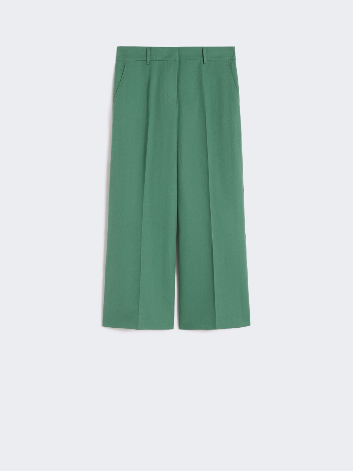 Cotton and linen canvas trousers - GREEN - Weekend - 4