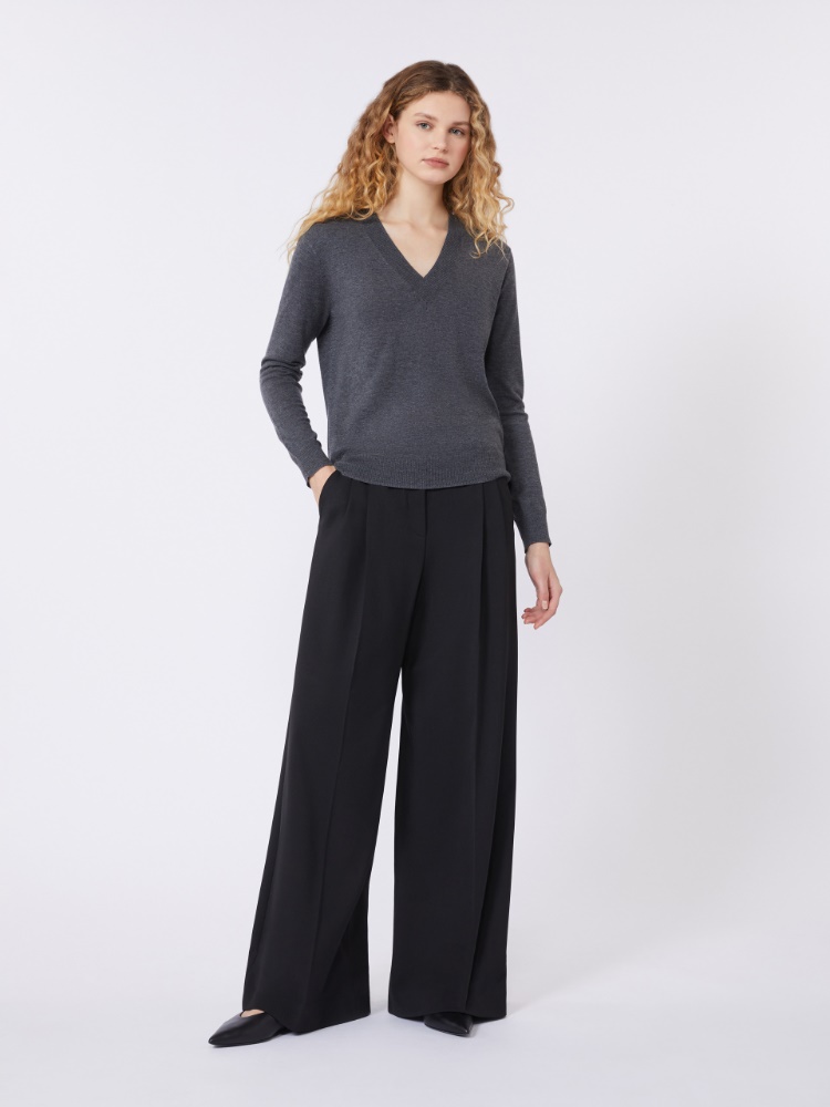 Wool-blend trousers - BLACK - Weekend