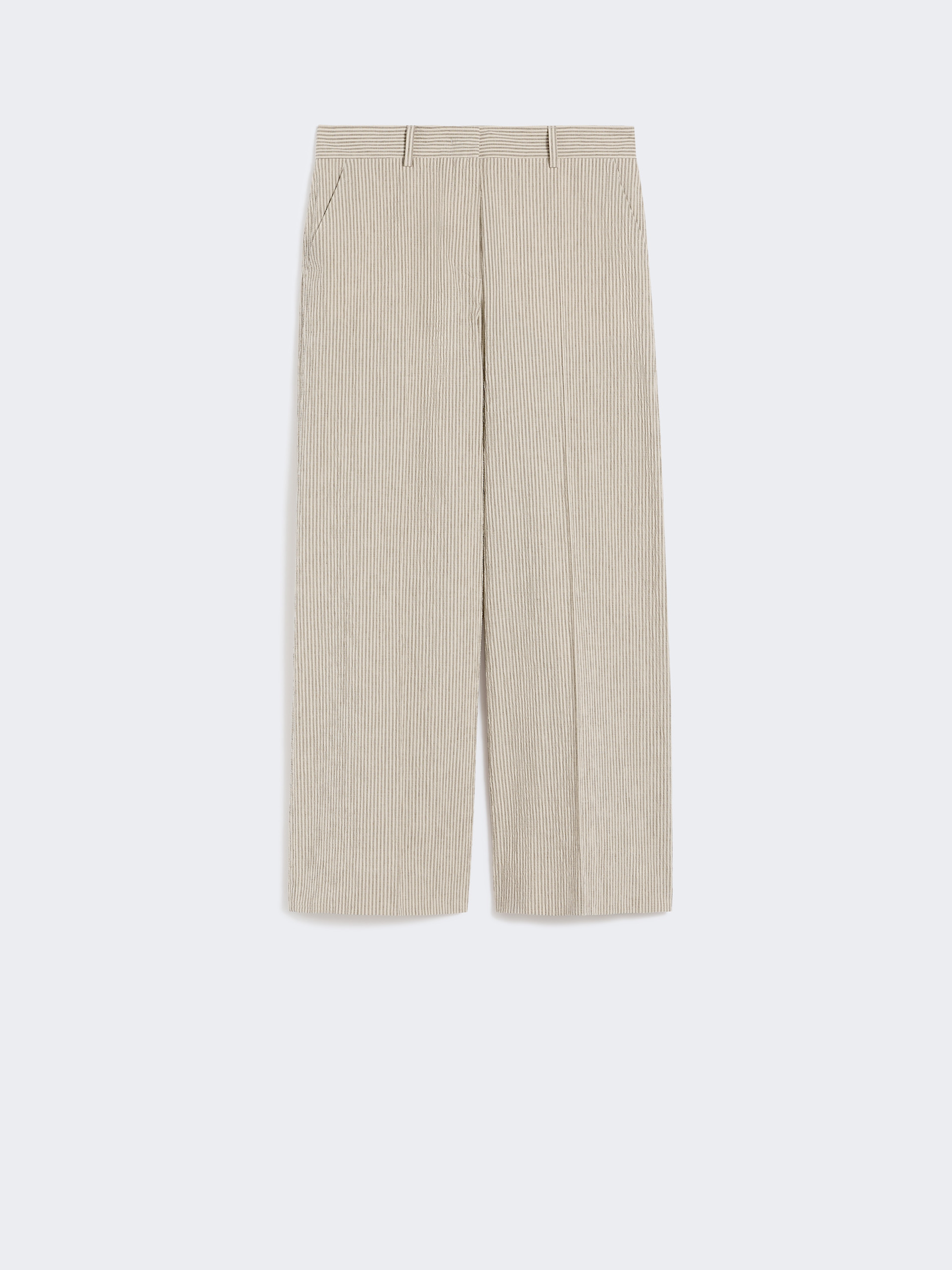 Cotton and linen seersucker trousers - SAND - Weekend Max Mara - 4