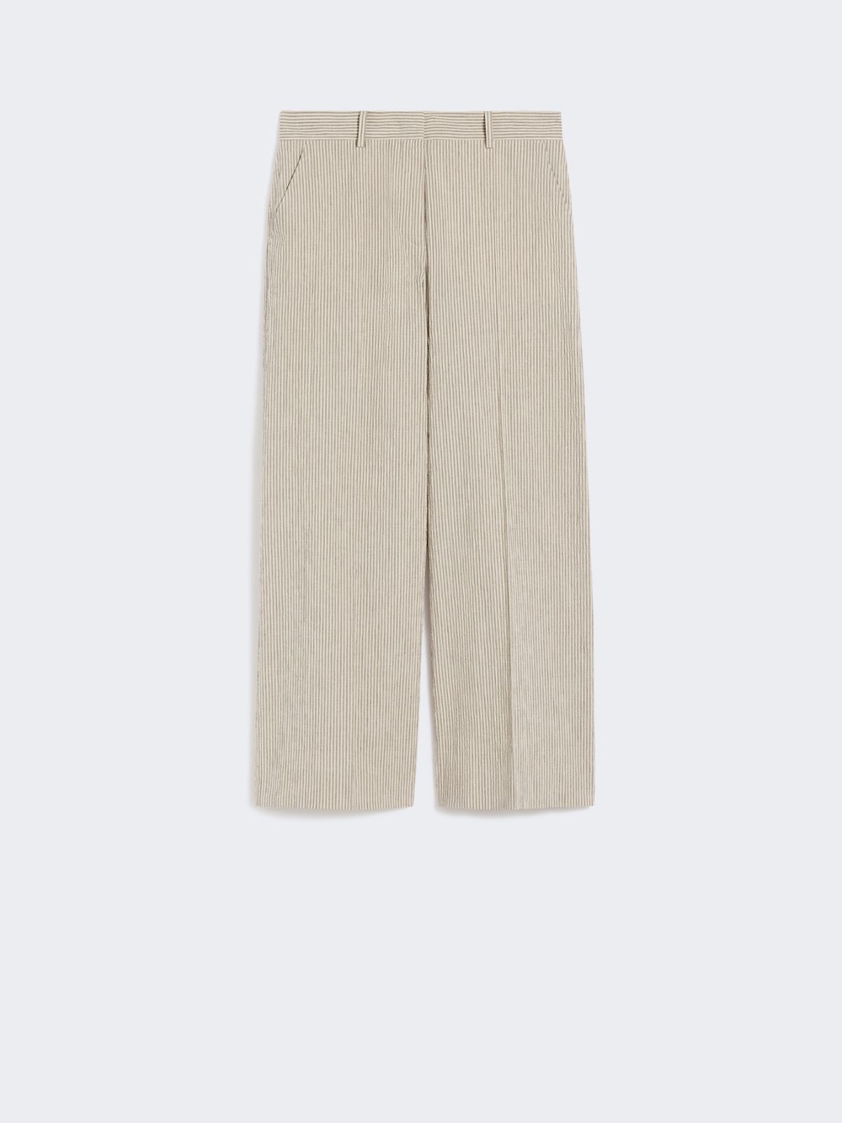 Cotton and linen seersucker trousers - SAND - Weekend - 4